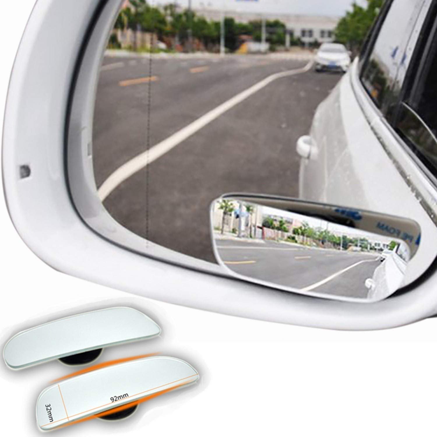 Echtglas Toterwinkelspiegel auto, Blindspiegel Seitenspiegel 360° Weitwinkel Einstellbare, 2 Stück von ZHONG AN