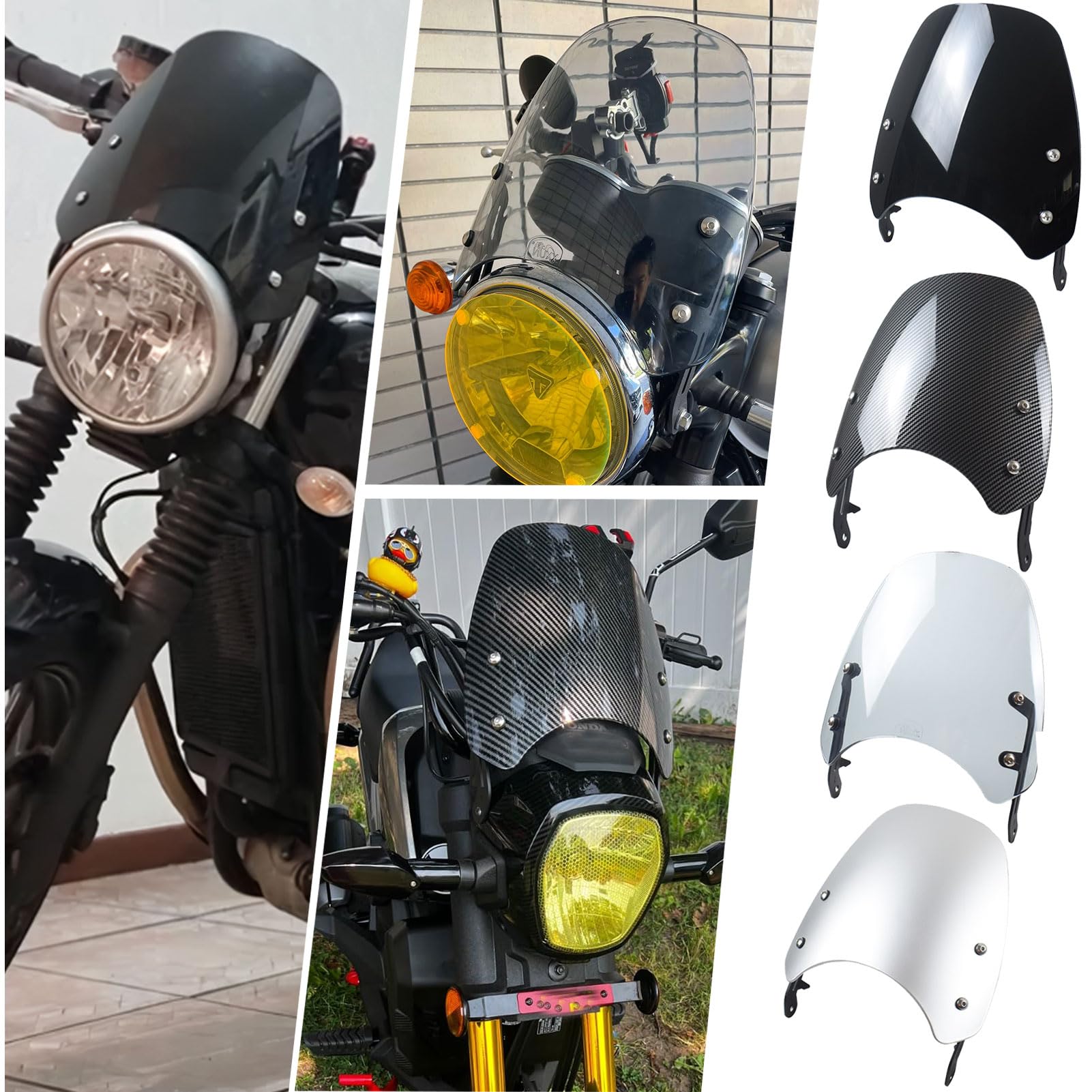 SHINKXMT Motorrad-Fliegengitter Windschutzscheibe Windschutz Windabweiser Compatible with Bonneville T100 T120 T 100 T 120 Zubehör 2017-2024 (Grauer Rauch) von SHINKXMT