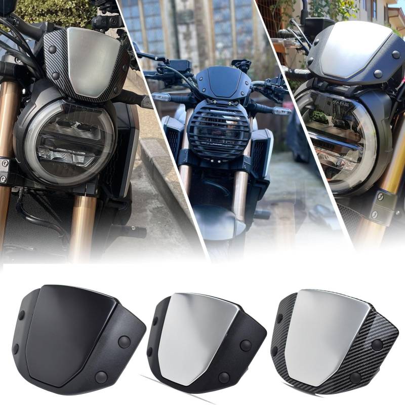 SHINKXMT Motorrad-Windschutzscheibe Compatible with CB650R 2019–2023 CB1000R 2018–2020 Sport-Windabweiser-Verkleidungsschutzabdeckung vorne (Kohlefaser-Optik) von SHINKXMT