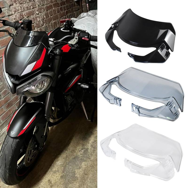 SHINKXMT Motorrad Windschutzscheibe Windschutzscheibe Frontverkleidung Visier Visier Windabweiser passend für Triu&mph Street Triple RS765 Street Triple R765 Zubehör 2020-2023 (Leichter Rauch) von SHINKXMT