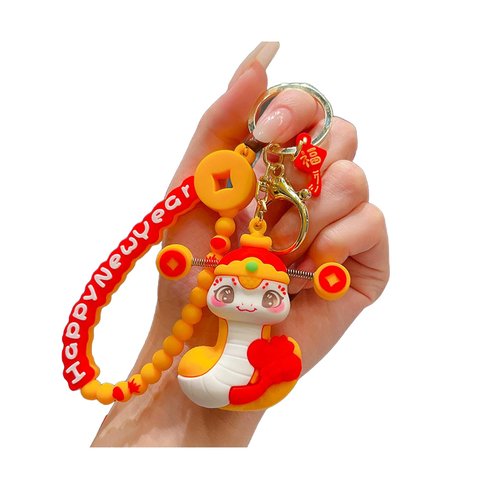 SHINROAD Schlangendesign-Tasche Accessoire Chinesisches Neujahr Schlüsselbund Lucky Snake-Thema Key Holder viel Glück Charme Festlicher einzigartiger Anhänger für Tierliebhaber G von SHINROAD