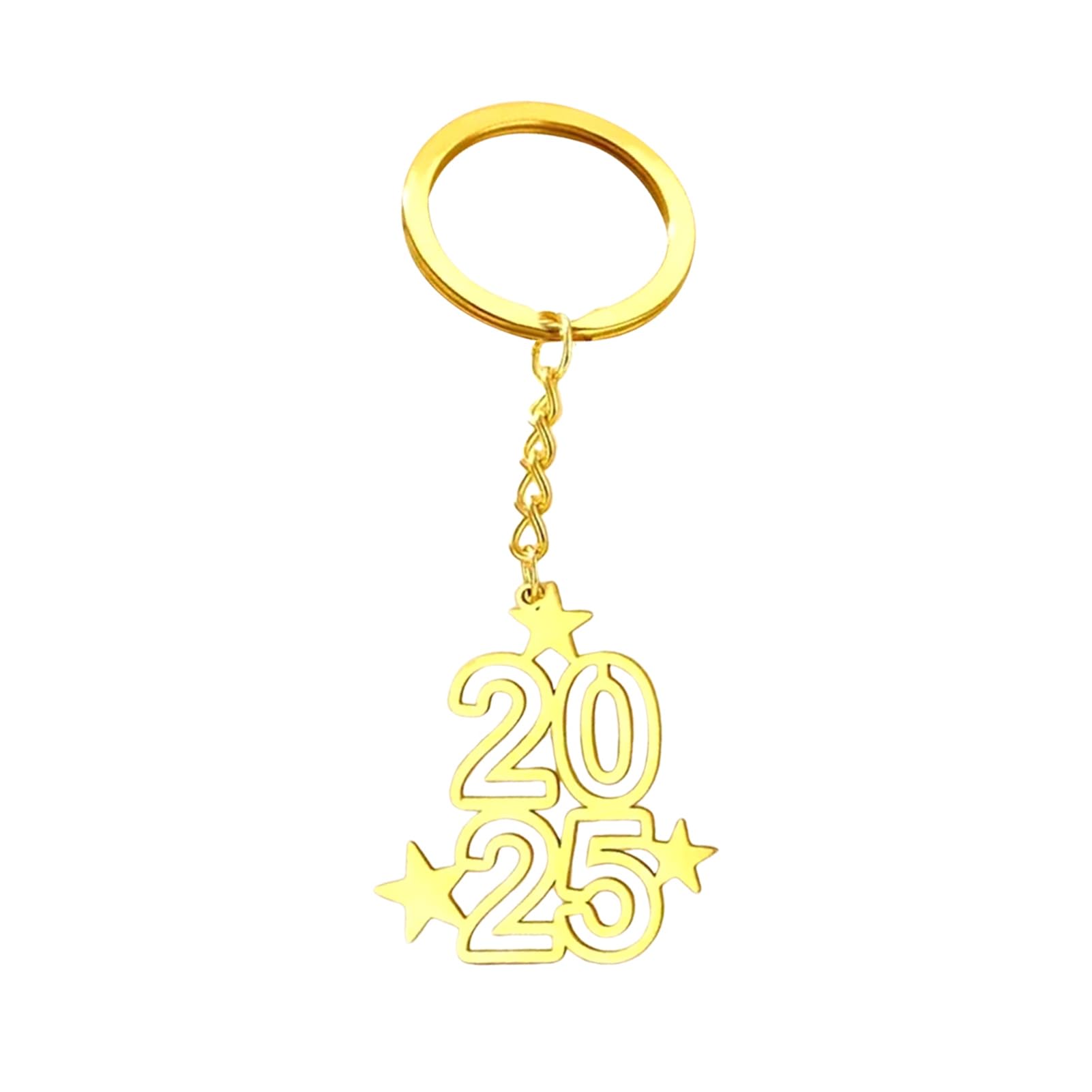 SHINROAD Schlüsselkettenschmuck Titanium Stahl Schlüsselbund 2025 Number Star Charme Feine Handwerkskunst Schlüsselringbeutel Anhänger Hanging Ornament Dekoration Golden von SHINROAD