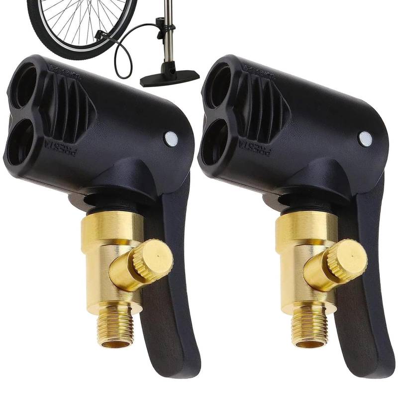 Französisches Ventil Adapter,2 stk Ventiladapter,Auto Reifen Air Chuck,Sclaverandventil Adapter,Autoventil Adapter,Französisches Ventil Adapter,Ventilschaftverbinder für Auto,Fahrrad, Motorrad von SHIQUAN