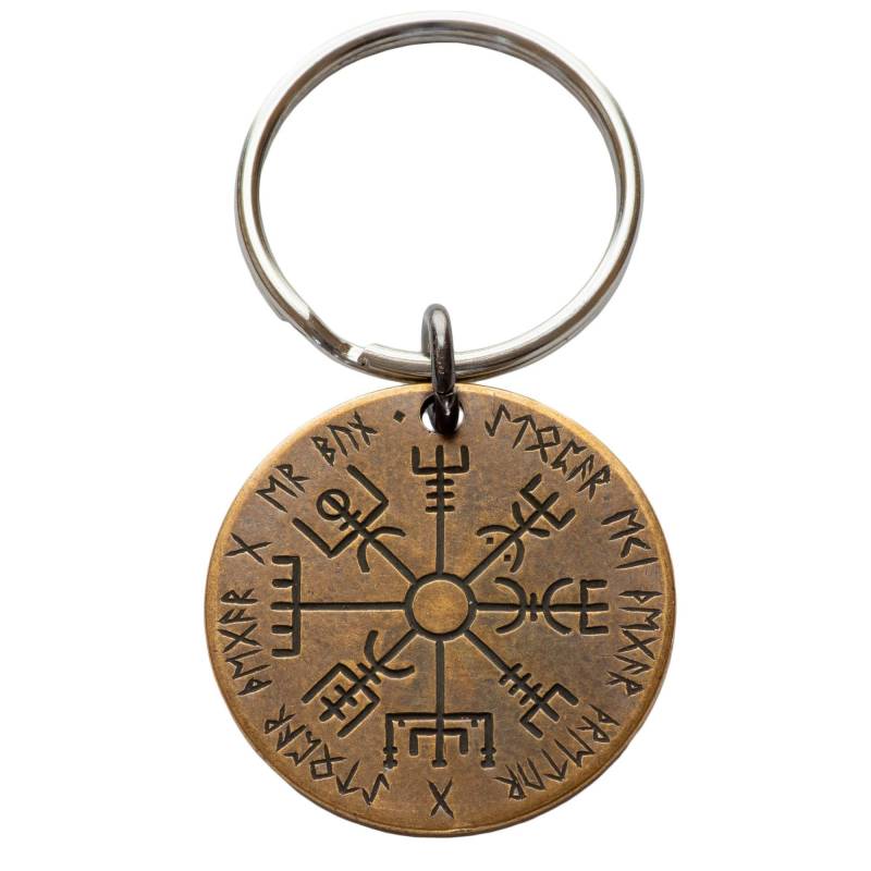 Shire Post Mint Vegvisir Schlüsselanhänger mit nordischem Kompass, Bronze, groß von SHIRE POST MINT