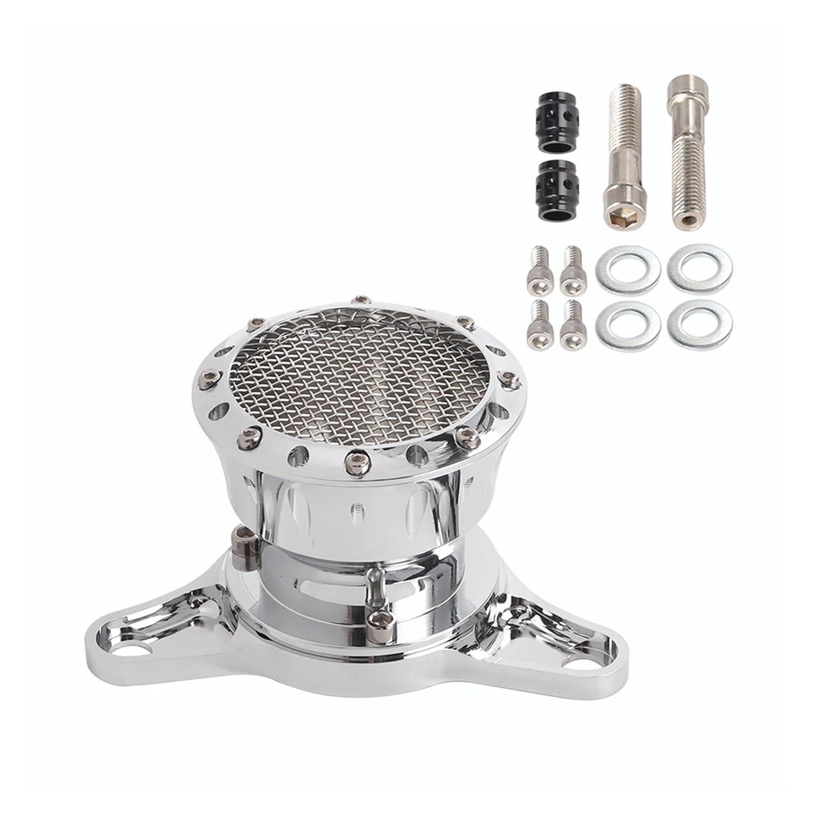 SHIYUNTI Motorrad Retro Velocity Stack Luftfilter Ansaugfilter Kompatibel mit Sportster XL883 Iron XL1200 48 72 Roadster Hugger 2004-2019(Chrome) von SHIYUNTI