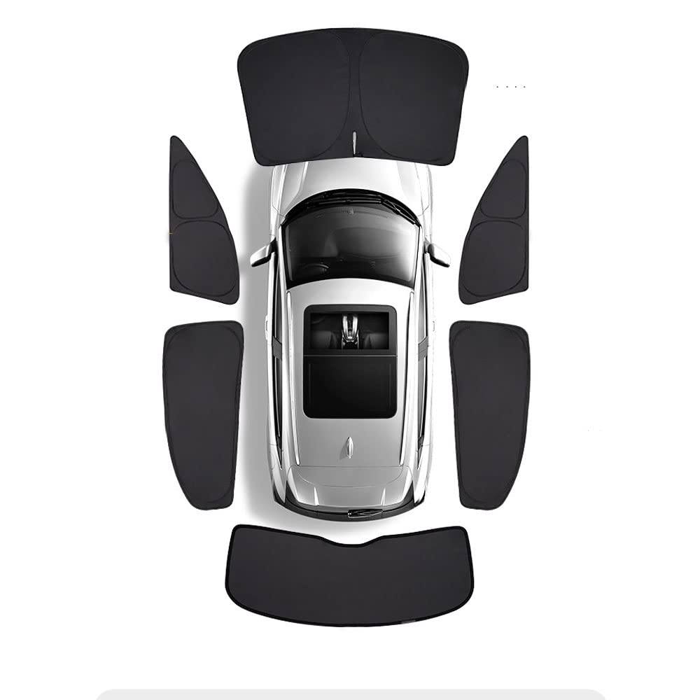 Auto Sonnenschutz für Jaguar F-PACE, Front Heck and Seitenscheibe UV Schutz Auto Intern Komplett Schwarz von SHOUD