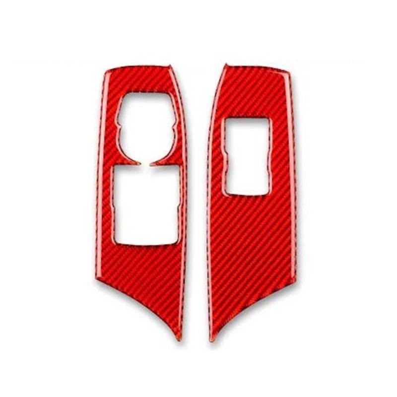 Auto Innenstyling Auto Fensterheber Schalter Taste Panel Abdeckung Aufkleber Carbon Look Trim Zubehör Für Camaro 2016 2017 2018 2019(Rot,LHD) von SHOUXI