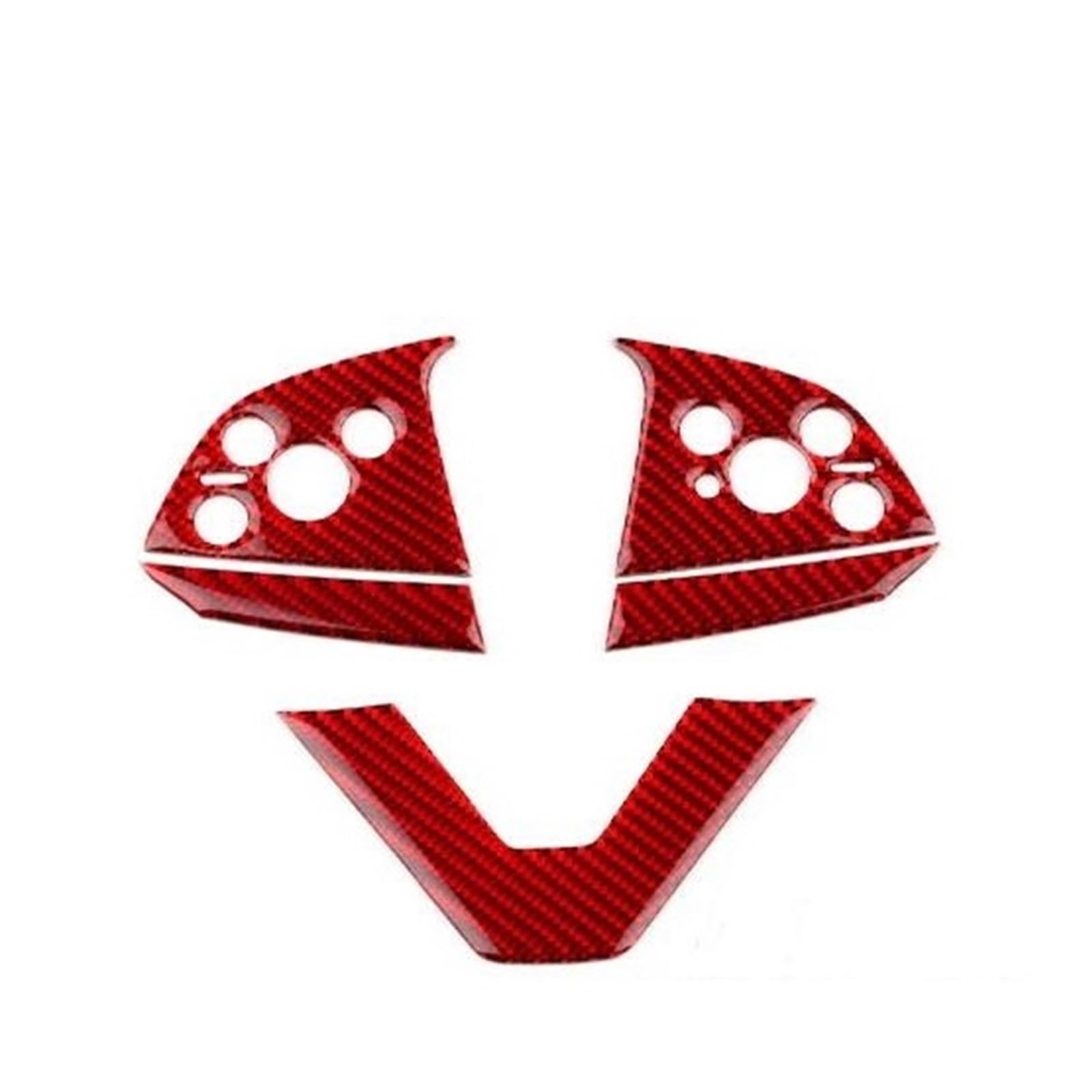 Auto Innenstyling Auto Lenkrad Rahmen Abdeckung Innenausstattung Zubehör Carbon Look Aufkleber Für - Modell 3 Highland 2024(Rot) von SHOUXI