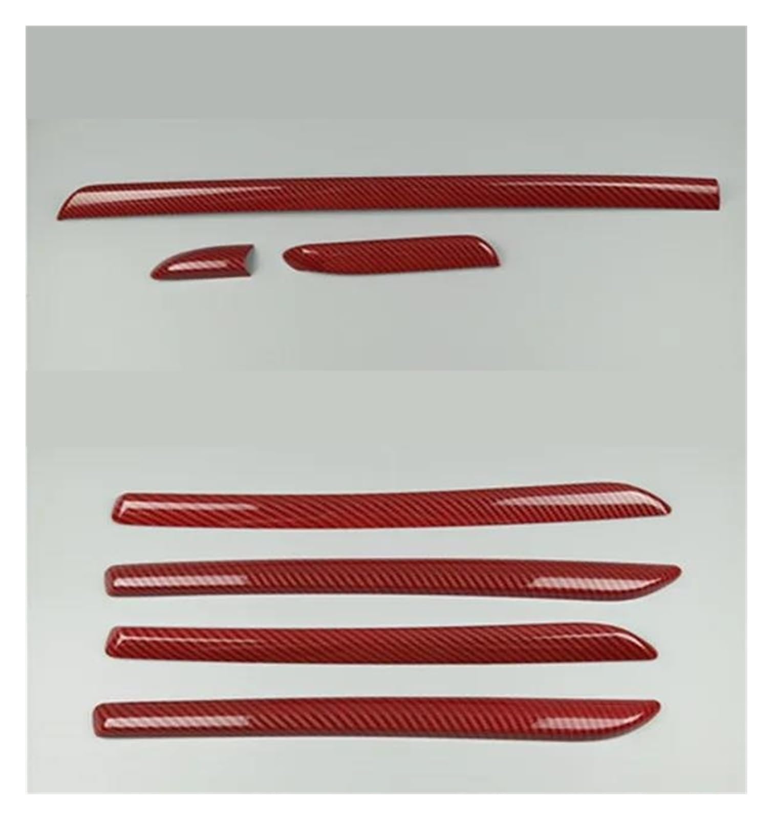 Auto Innenstyling Rote Mittelkonsolen-Armaturenbrett-Zierstreifen, ABS-Autotür-Dekorations-Abdeckungsleisten Für A3 8V 2014–2018 S3(7 pieces) von SHOUXI