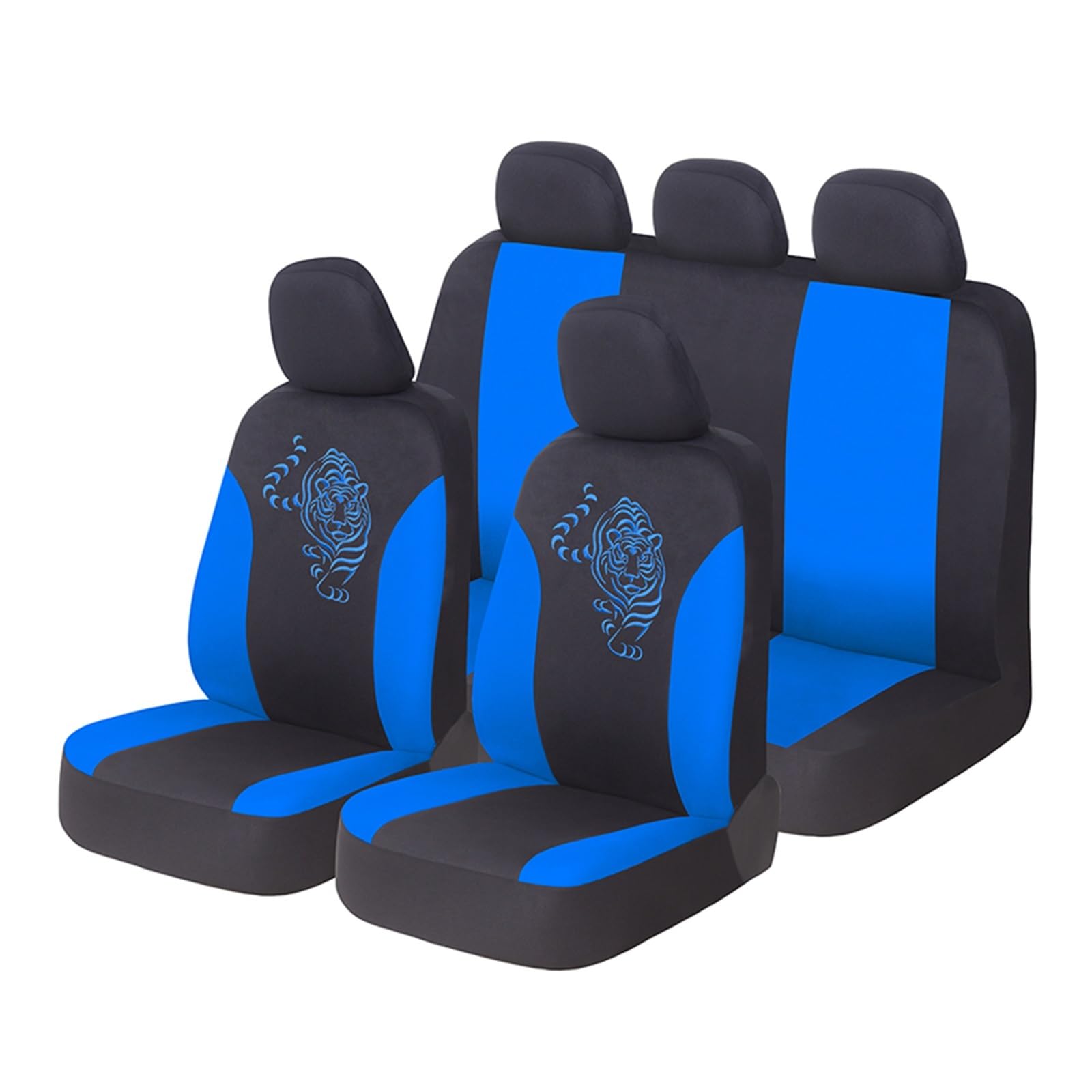 SHOUXI Vordersitzbezüge 9PCS Universal Fit Autositzbezüge Detail Styling Atmungsaktive Autositzschutz Autoinnenraum(Blau,B) von SHOUXI