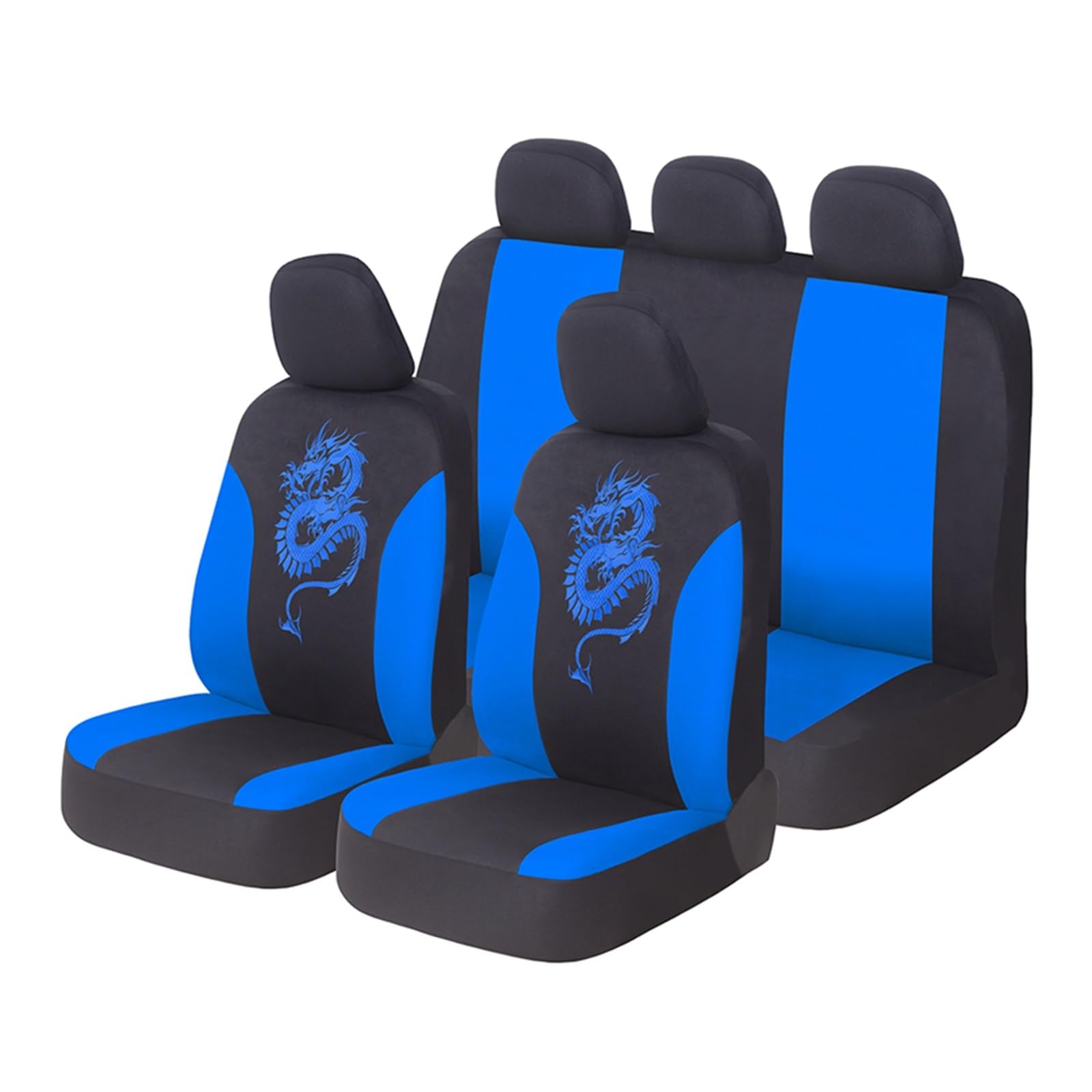 SHOUXI Vordersitzbezüge 9PCS Universal Fit Autositzbezüge Detail Styling Atmungsaktive Autositzschutz Autoinnenraum(Blau,EIN) von SHOUXI