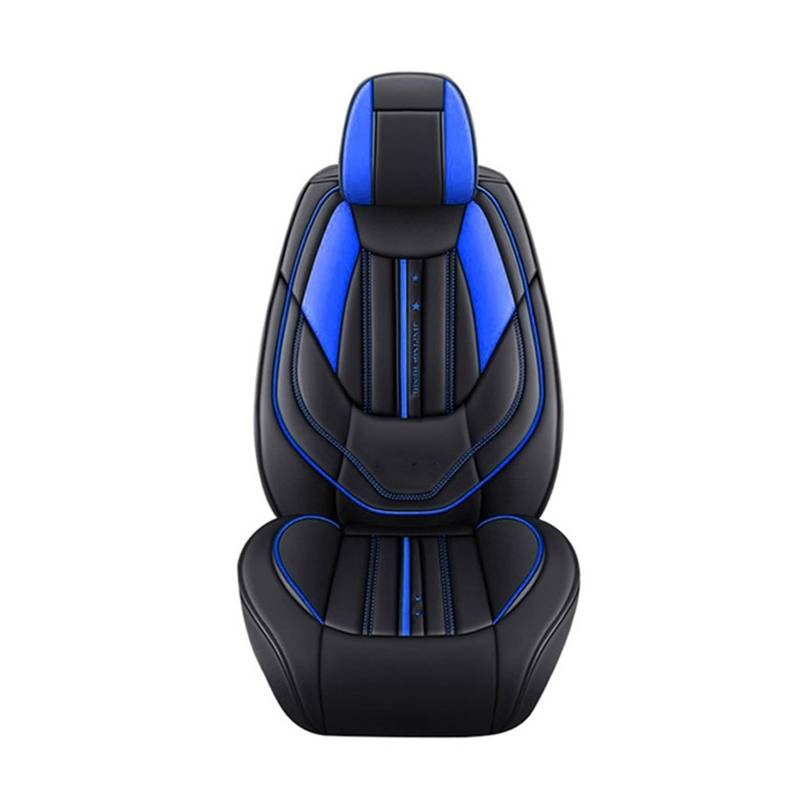 SHOUXI Vordersitzbezüge Autositzbezug PU-Leder Für Avenger Caliber Dart Nitro Stilvolles Vordersitzkissen Four Seasons Auto-Innenraummatte(Blau,No Headrest) von SHOUXI