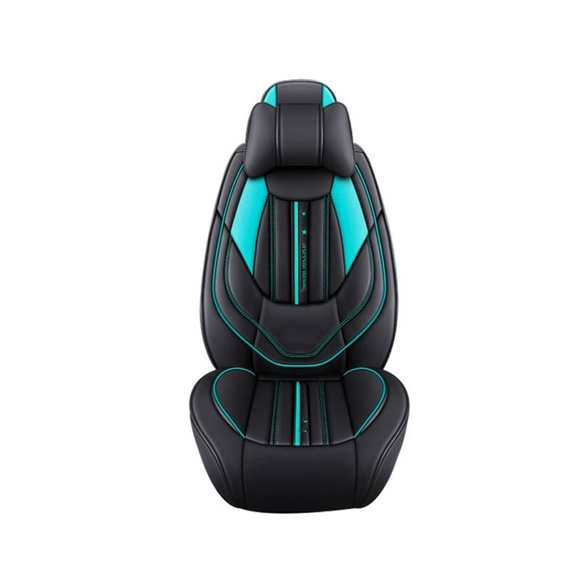 SHOUXI Vordersitzbezüge Autositzbezug PU-Leder Für Avenger Caliber Dart Nitro Stilvolles Vordersitzkissen Four Seasons Auto-Innenraummatte(Orange,Blue,Green,Silver,Black,with Headrest) von SHOUXI