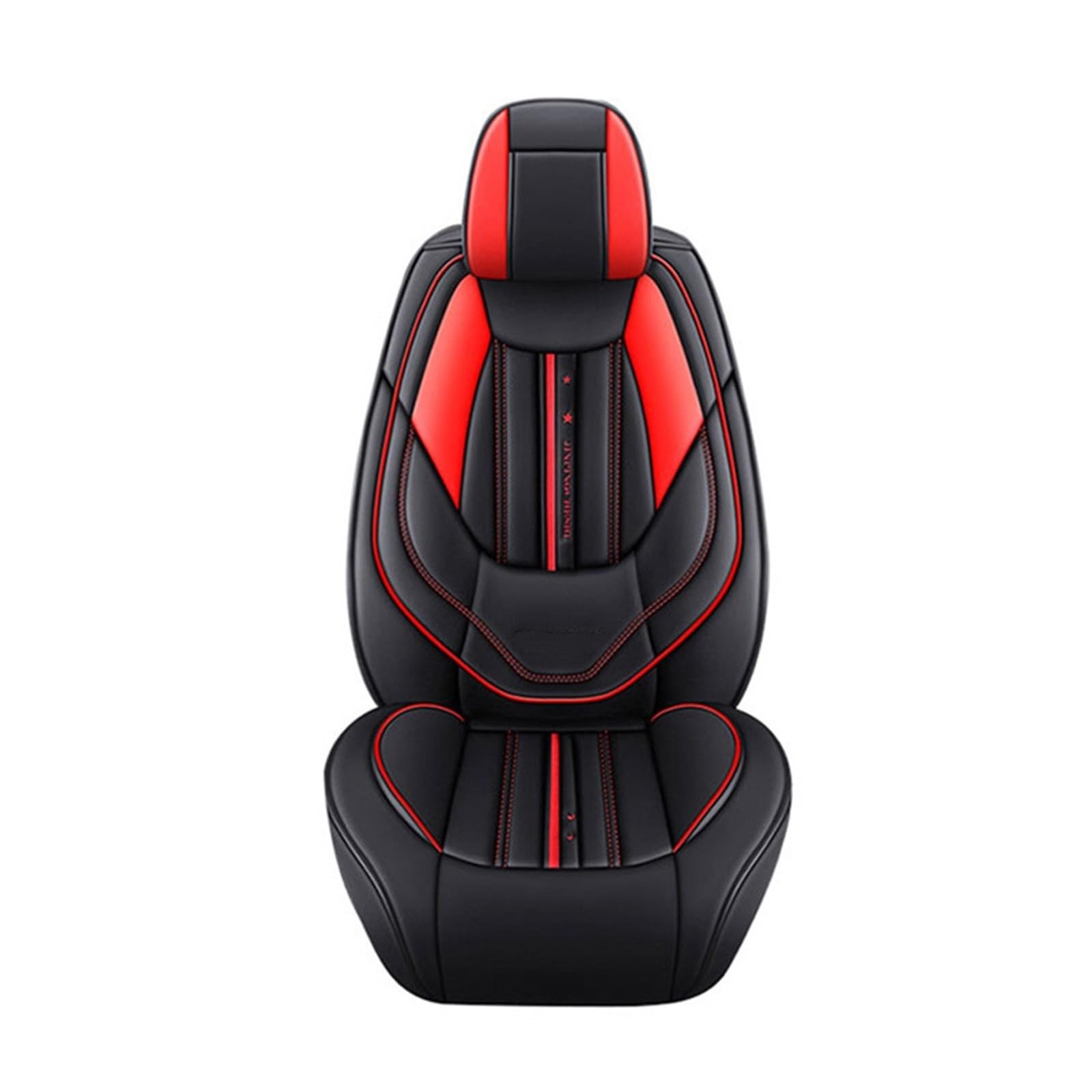 SHOUXI Vordersitzbezüge Autositzbezug PU-Leder Für Avenger Caliber Dart Nitro Stilvolles Vordersitzkissen Four Seasons Auto-Innenraummatte(Rot,No Headrest) von SHOUXI