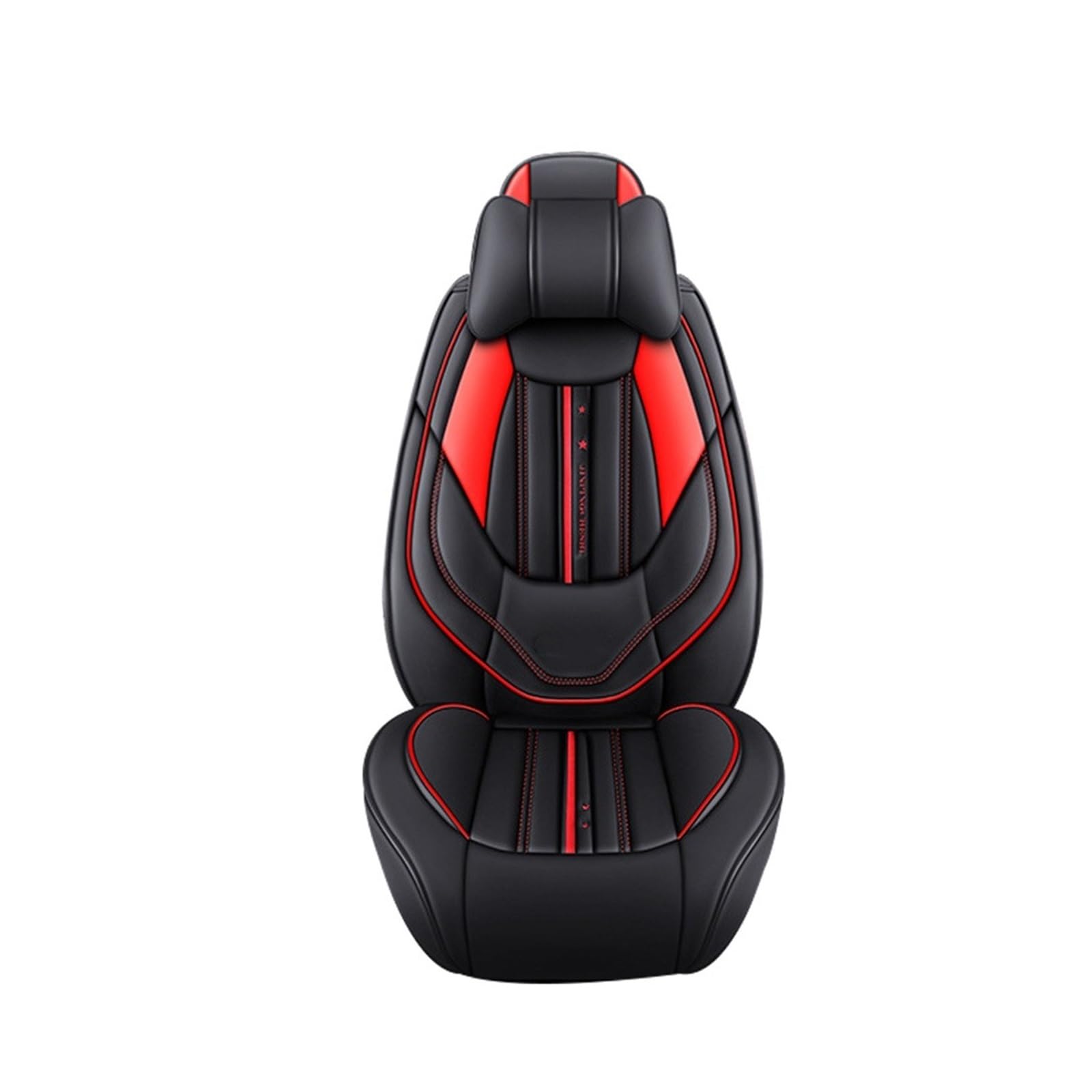 SHOUXI Vordersitzbezüge Autositzbezug PU-Leder Für Avenger Caliber Dart Nitro Stilvolles Vordersitzkissen Four Seasons Auto-Innenraummatte(Rot,with Headrest) von SHOUXI