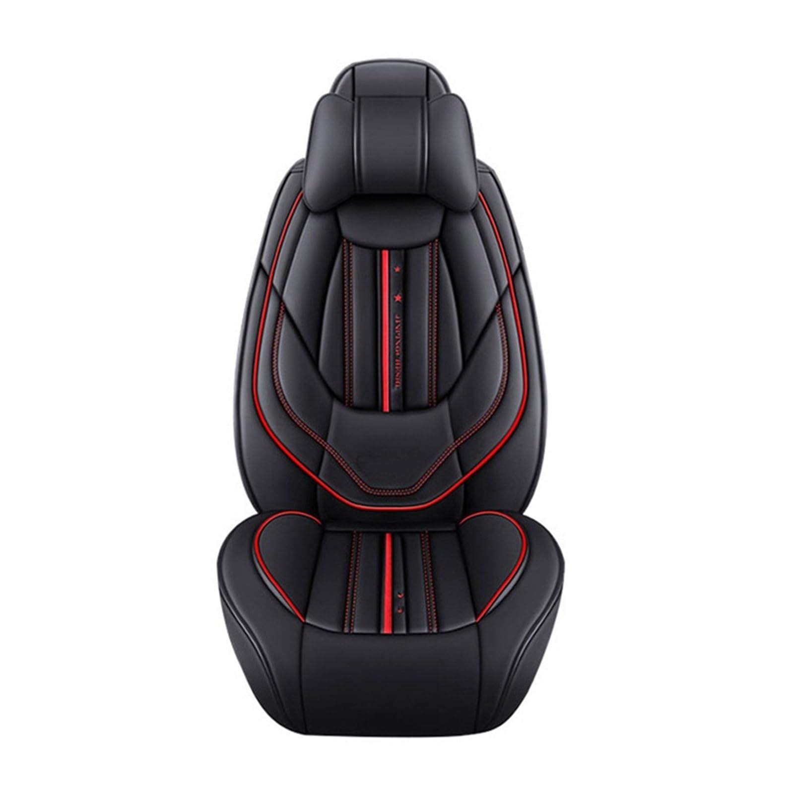 SHOUXI Vordersitzbezüge Autositzbezug PU-Leder Für Avenger Caliber Dart Nitro Stilvolles Vordersitzkissen Four Seasons Auto-Innenraummatte(Schwarz,with Headrest) von SHOUXI