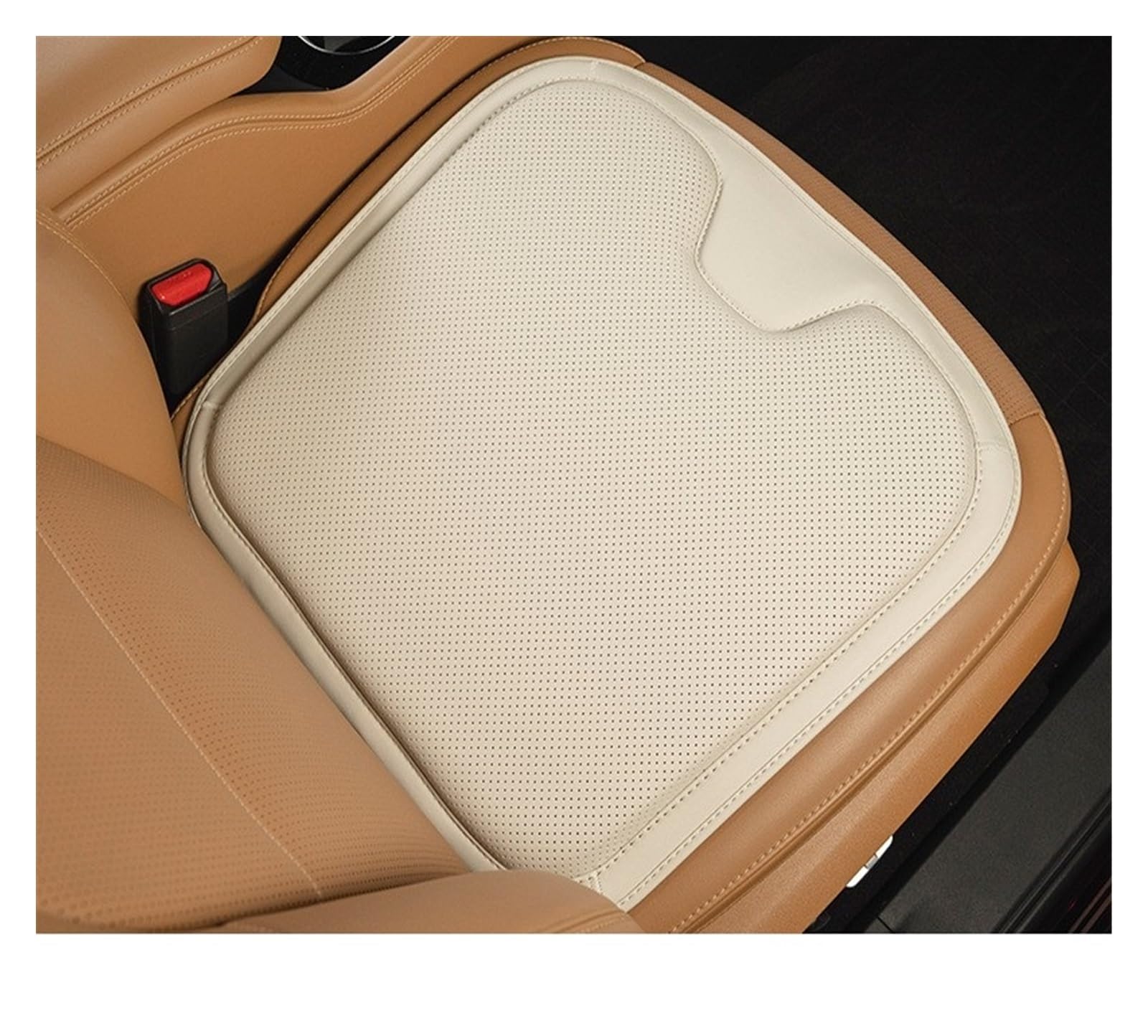 SHOUXI Vordersitzbezüge Autositzkissen Luxus Innenschutz Anti-Rutsch-Matte Universalgröße Auto Home Office Stuhl Sitzbezug(Off White) von SHOUXI