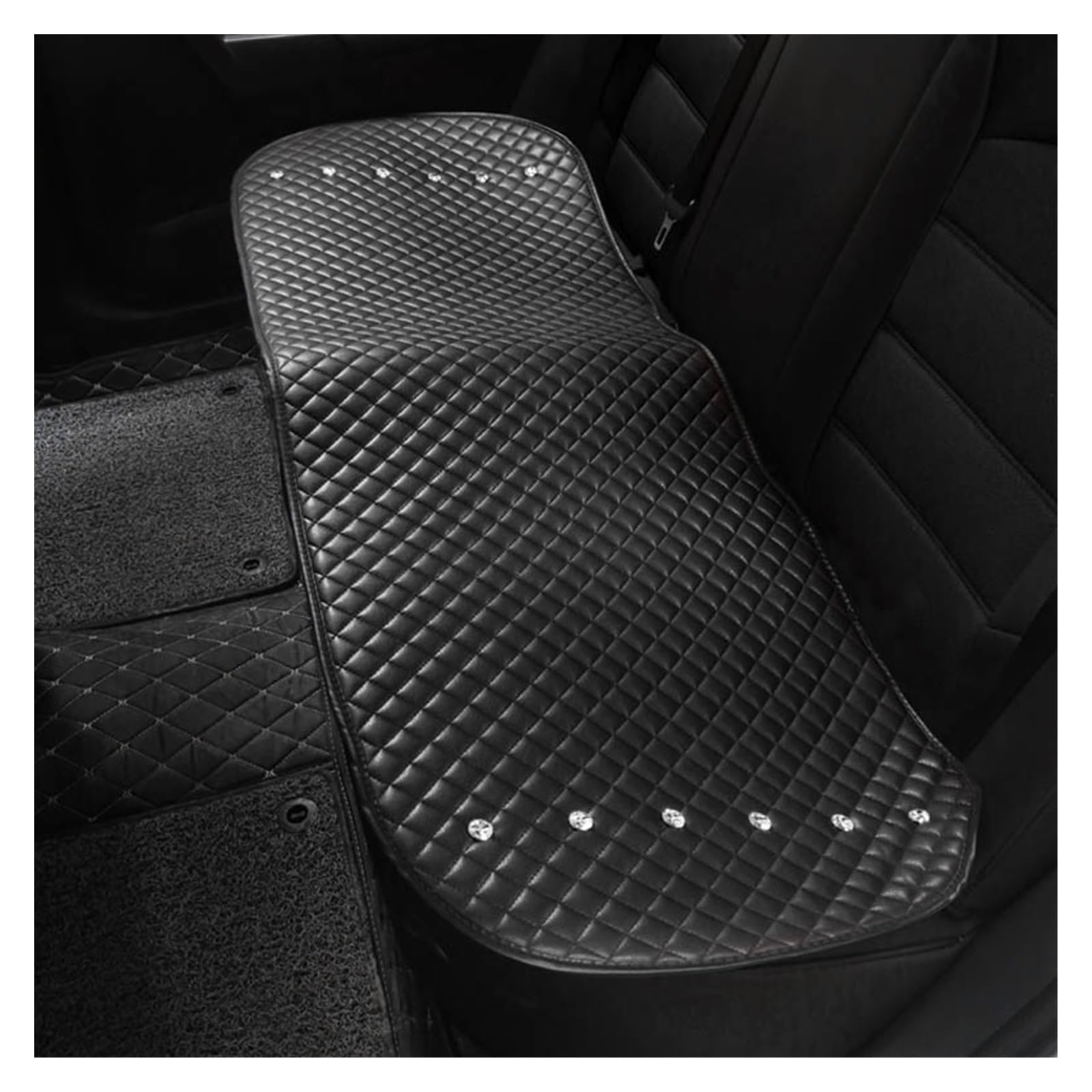 SHOUXI Vordersitzbezüge Diamond Crystal Autositzkissen Universal Four Seasons Sitzbezüge Vorne Hinten Hinten Innenzubehör(Schwarz,Rear pad) von SHOUXI