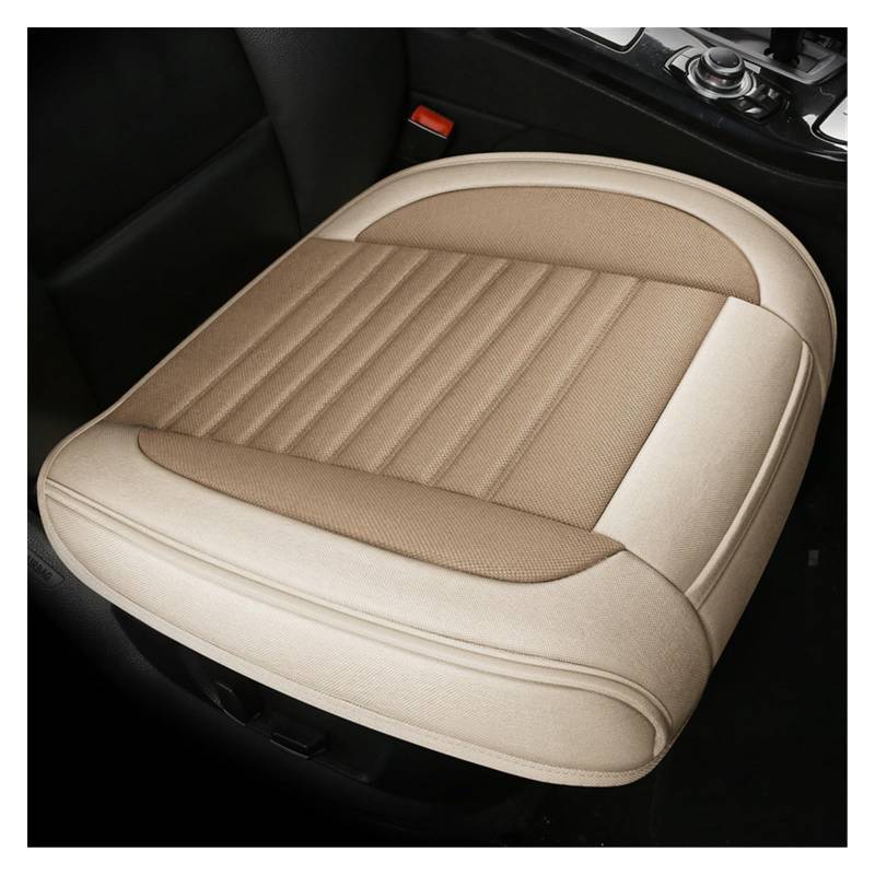 SHOUXI Vordersitzbezüge Flachs Auto Anti-Rutsch-Schutz Sitzkissen Universal Fahrersitzbezug Stützpolster(Beige,Front) von SHOUXI