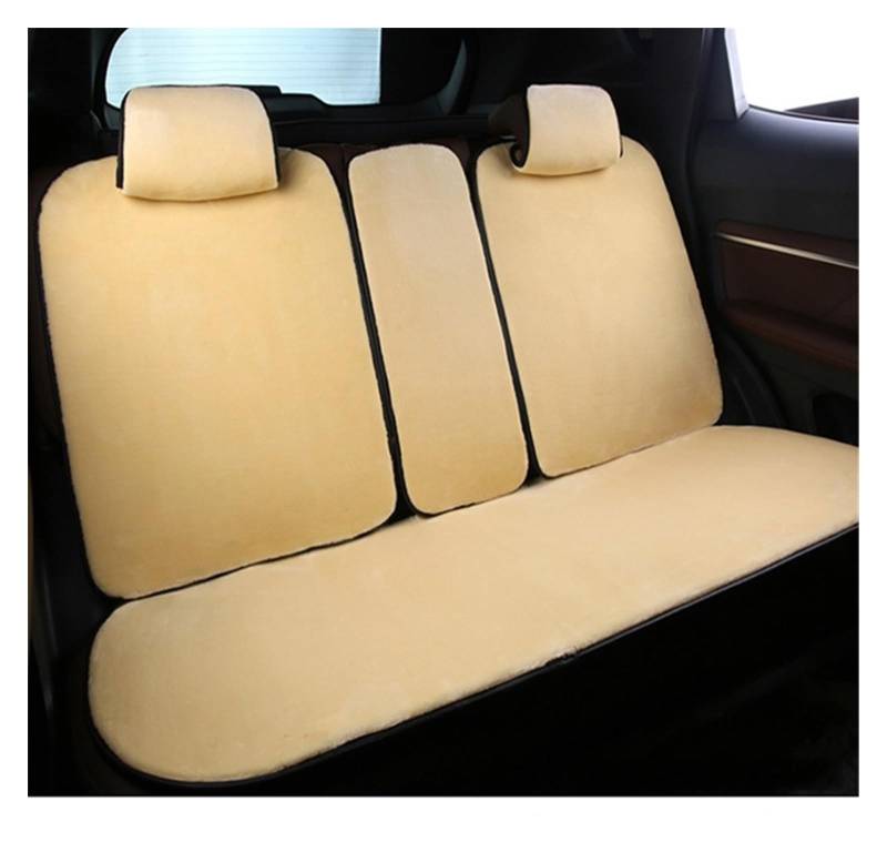 SHOUXI Vordersitzbezüge Künstliches Plüsch-Sitzkissen Hält Im Winter Warm. Auto-Sitzbezug-Matten, Automobil-Innendekoration(Beige,Rear) von SHOUXI