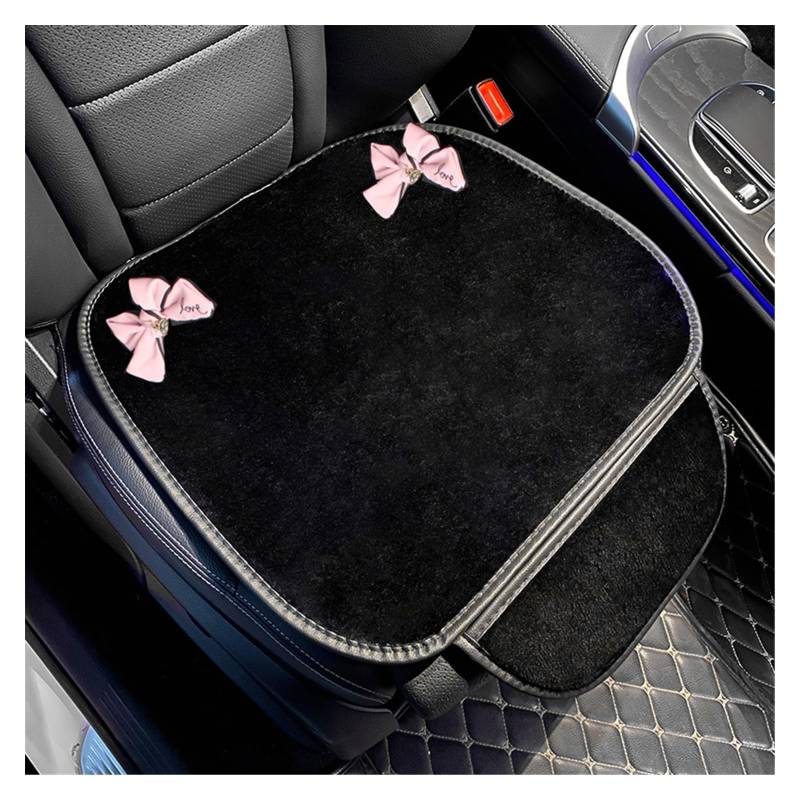 SHOUXI Vordersitzbezüge Niedliche Schleife Winter Auto Innenzubehör Universal Sitzbezüge Kurze Plüsch Auto Sitzkissen Pad Vier Jahreszeiten Sitzmatten(Front pad) von SHOUXI