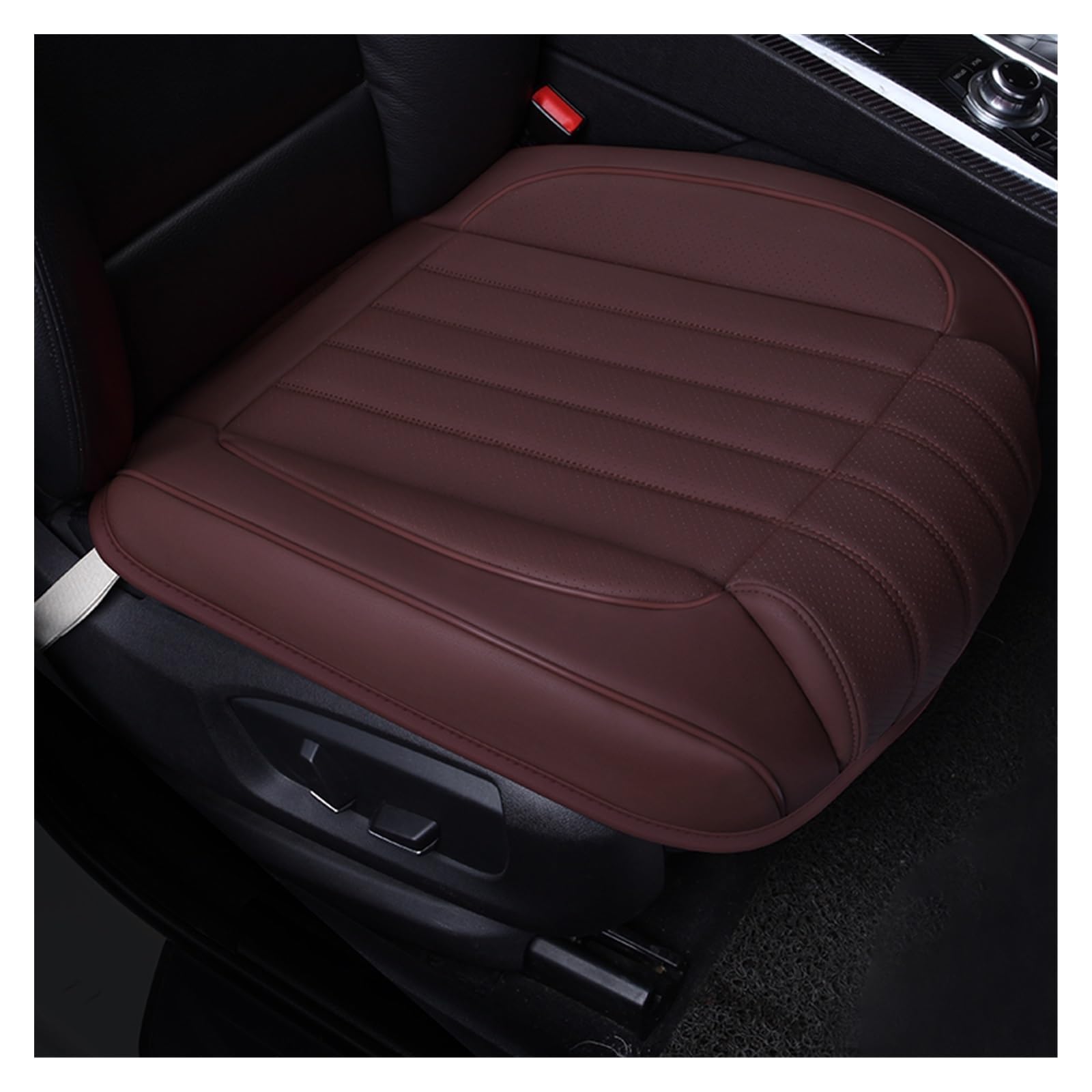 SHOUXI Vordersitzbezüge PU Leder Auto Sitzkissen Matte Atmungsaktive Auto Vorne Hinten Rücksitz Abdeckung Universal Zubehör(Braun,Front) von SHOUXI