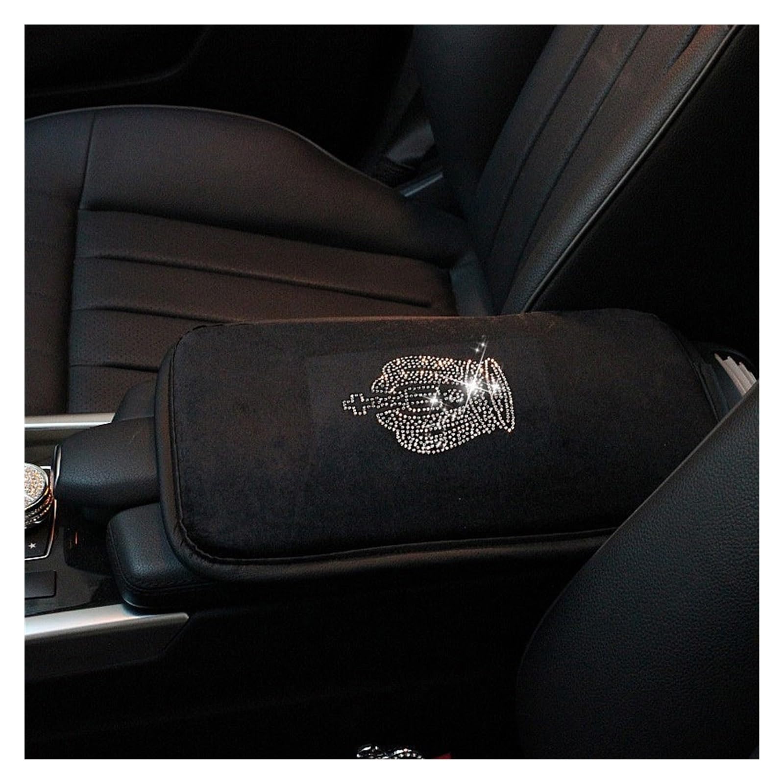 SHOUXI Vordersitzbezüge Plüsch-Autositzbezug, Crown Diamond, Auto-Innenraum-Sitzkissen, Zubehör, Universalgröße(Armrest Cover) von SHOUXI