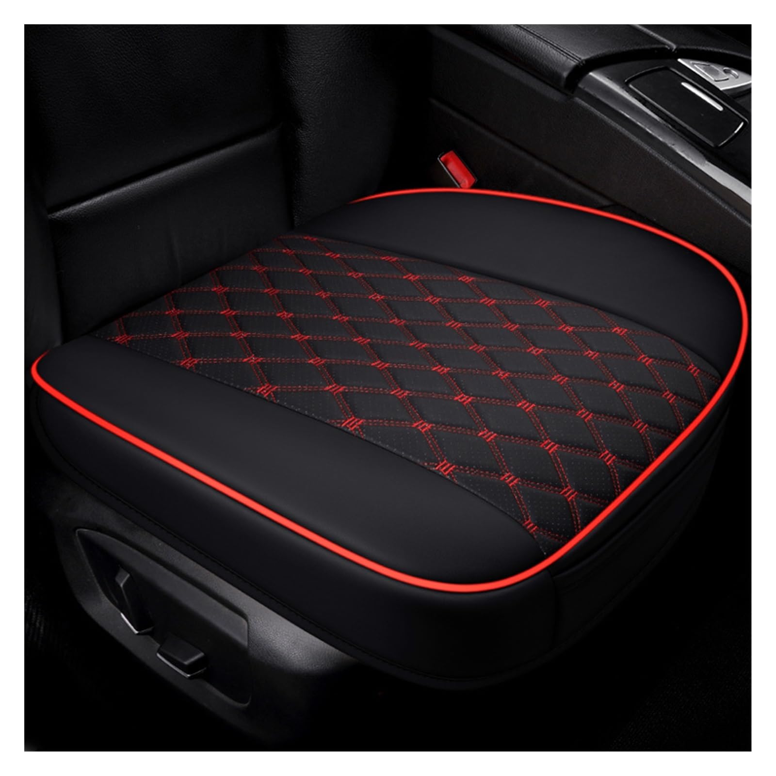 SHOUXI Vordersitzbezüge Universal Auto Anti-Rutsch-Abdeckung Für Sitzkissen Four Seasons Autositzschutz Zubehör(Black red,Front) von SHOUXI