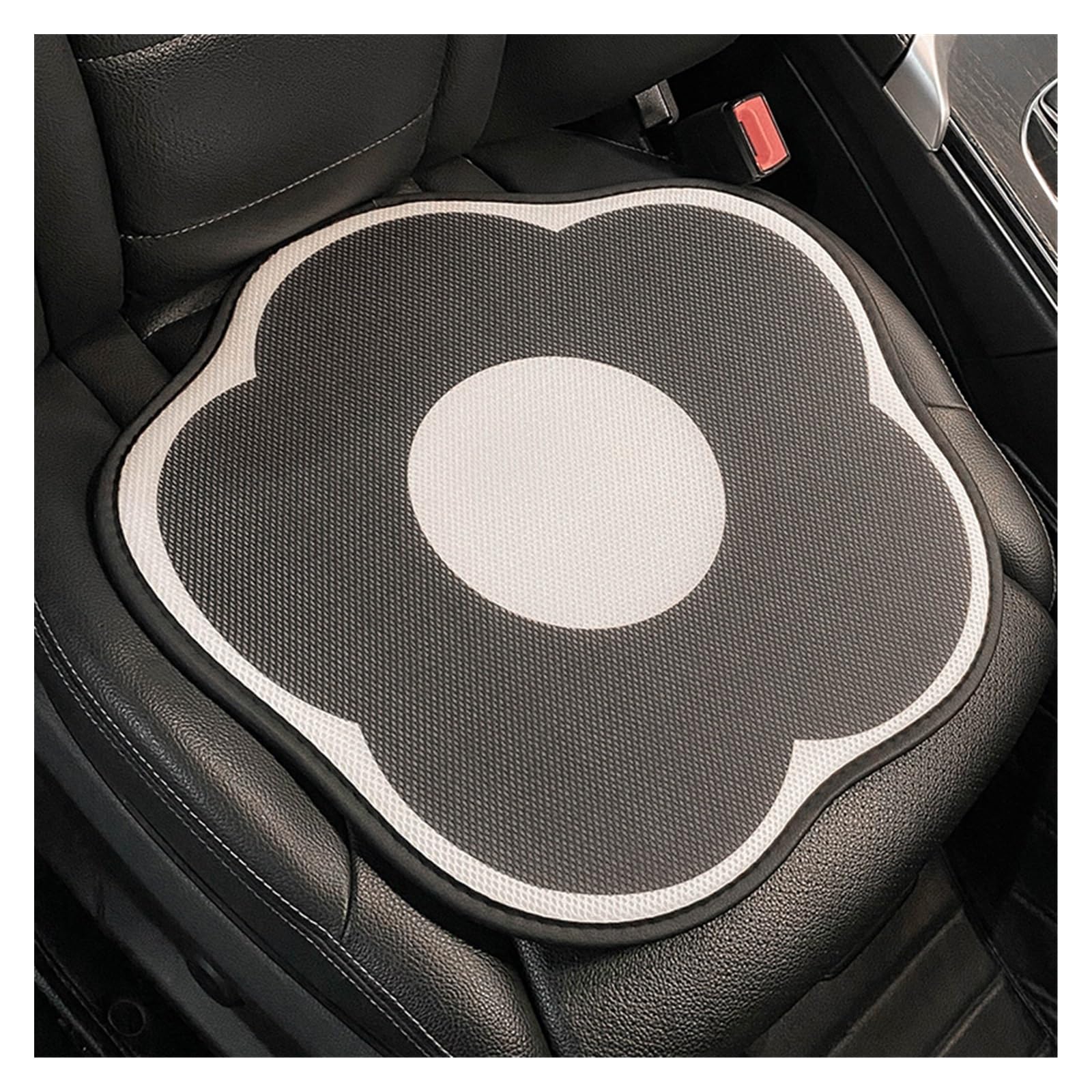 SHOUXI Vordersitzbezüge Universal Autositzkissen Breathe Ice Silk Mats Classic Schwarz Weiß Blumenform Vier Jahreszeiten Autositzbezug(Ice Silk mat) von SHOUXI