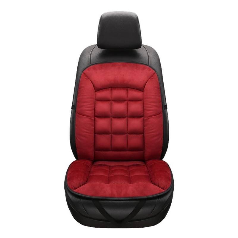 SHOUXI Vordersitzbezüge Universal Plüsch Auto Sitzkissen Warme Auto Vorne Hinten Rückenlehne Sitz Pad Winter Innen Schutz(Rot) von SHOUXI