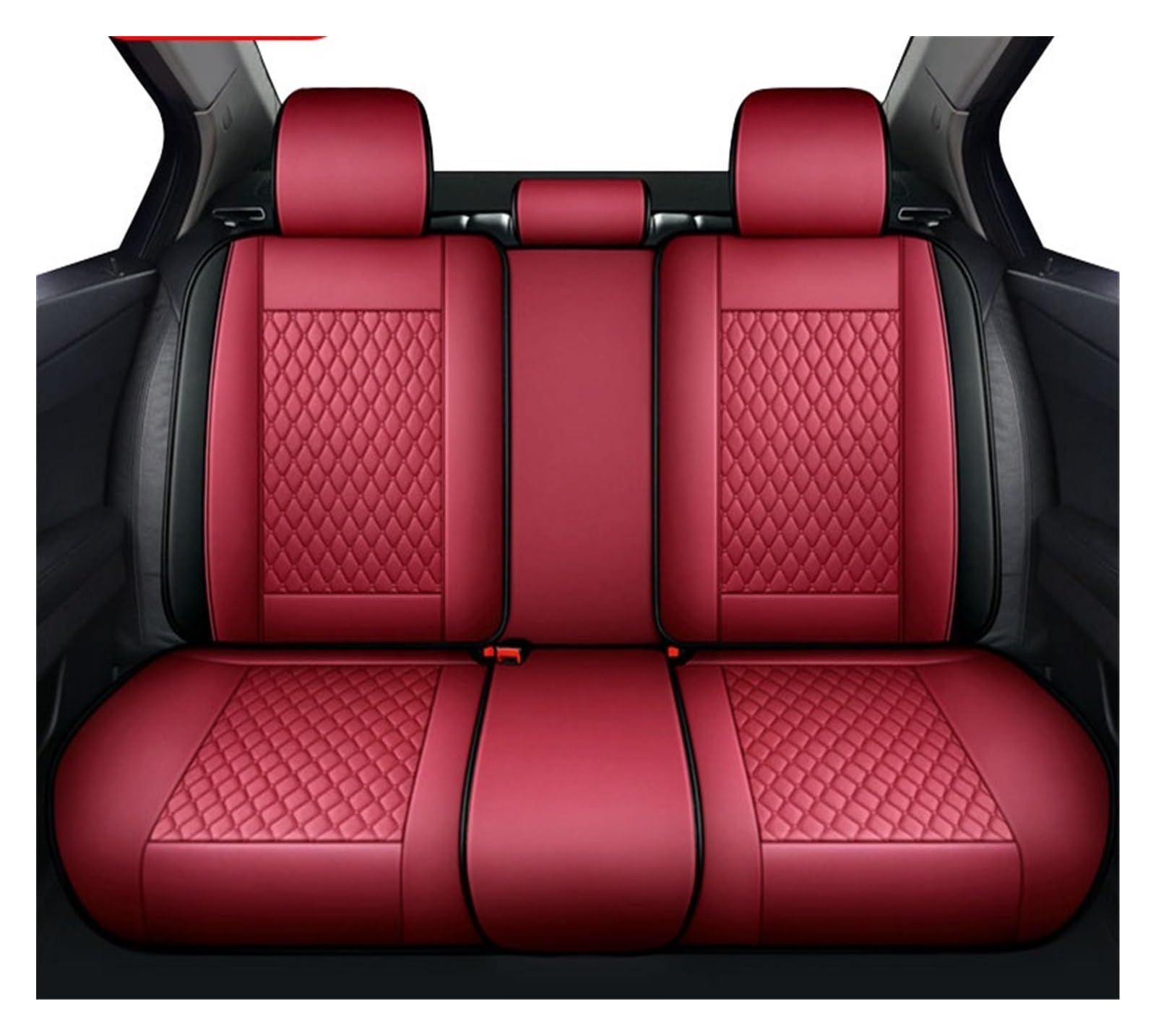 SHOUXI Vordersitzbezüge Universelle Autositzbezüge Für Vier Jahreszeiten, Atmungsaktive Matten Für Vorder- Und Rücksitze, Schutzpolster(Rear seat,Wine Red) von SHOUXI