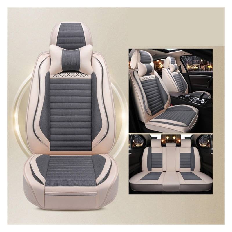 SHOUXI Vordersitzbezüge Universelle Flachs-Autositzbezüge, Autozubehör, Auto-Styling, Auto-Kissenschutz(Grey,Comfort) von SHOUXI