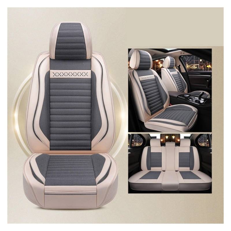 SHOUXI Vordersitzbezüge Universelle Flachs-Autositzbezüge, Autozubehör, Auto-Styling, Auto-Kissenschutz(Grey,Standard) von SHOUXI