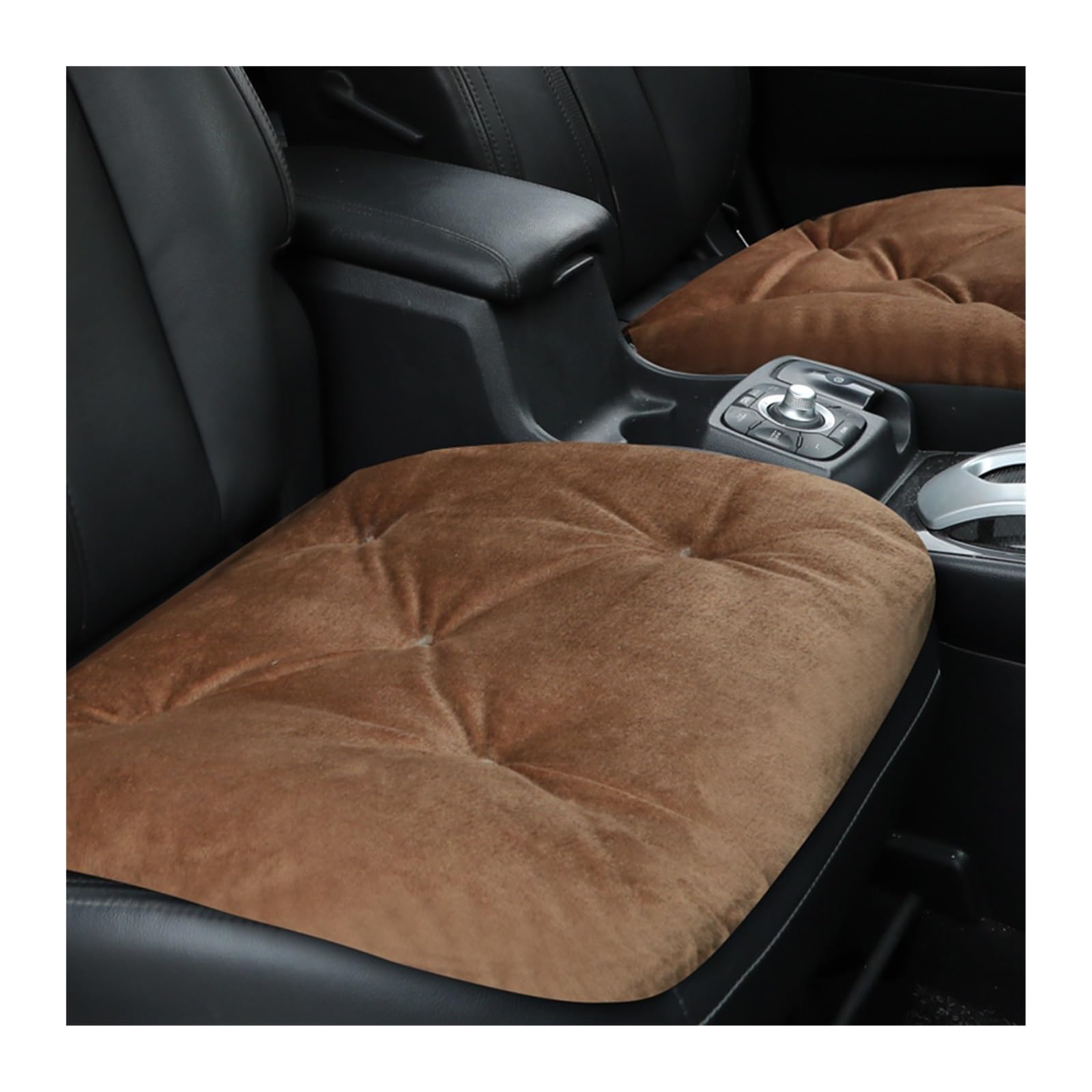 SHOUXI Vordersitzbezüge Warme Sitzbezug Seat Protector Pad Universal Für Winter Herbst Plüsch Autos Sitzkissen Matten(Coffee,Front) von SHOUXI