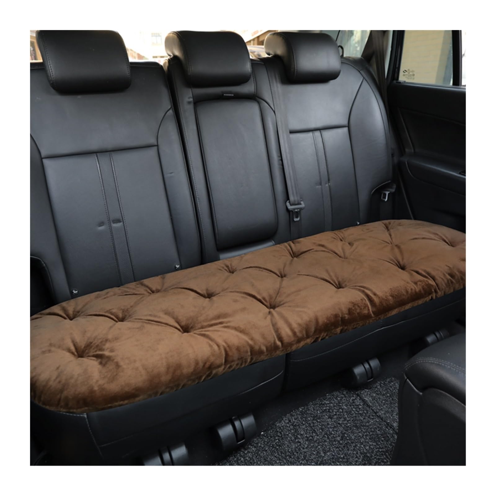 SHOUXI Vordersitzbezüge Warme Sitzbezug Seat Protector Pad Universal Für Winter Herbst Plüsch Autos Sitzkissen Matten(Coffee,Rear) von SHOUXI