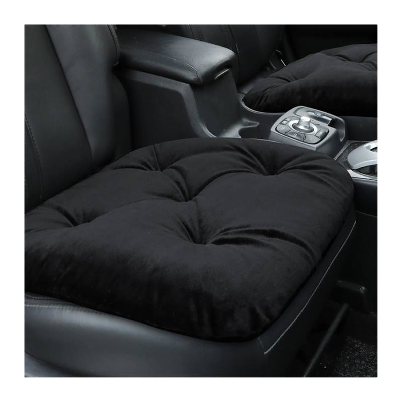 SHOUXI Vordersitzbezüge Warme Sitzbezug Seat Protector Pad Universal Für Winter Herbst Plüsch Autos Sitzkissen Matten(Schwarz,Front) von SHOUXI