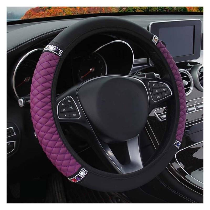 Steering Wheel Cover 15 Zoll Auto Lenkradbezug Universal Glitzer Strass Ohne Innenring Weiches Flanell Autozubehör(E) von SHOUXI