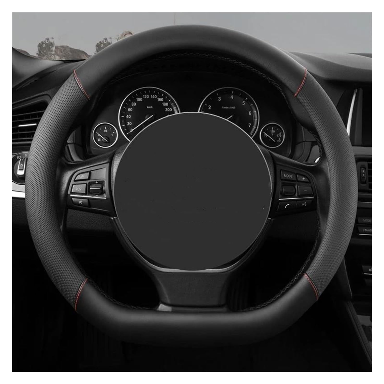 Steering Wheel Cover Auto-Lenkrad, 38 cm, Auto-Lenkradbezug Für Land Cruiser Prado 90 100 120 150 200 300 Fj Cruiser(Schwarz,D-Typ) von SHOUXI