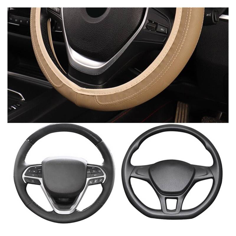 Steering Wheel Cover Auto-Lenkrad, Universelles Zubehör, Innenausstattung, Ohne Innenring(Beige) von SHOUXI