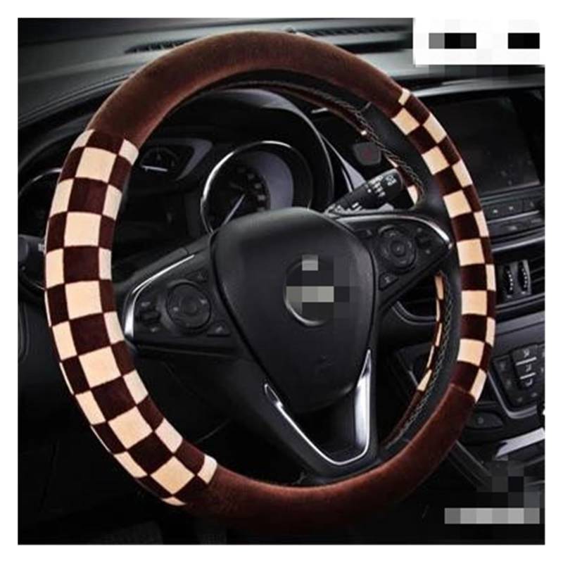 Steering Wheel Cover Auto-Lenkrad-Abdeckung, 38 cm, Auto-Lenkrad-Abdeckungen, Räder-Abdeckungsschutz(Brown Beige) von SHOUXI