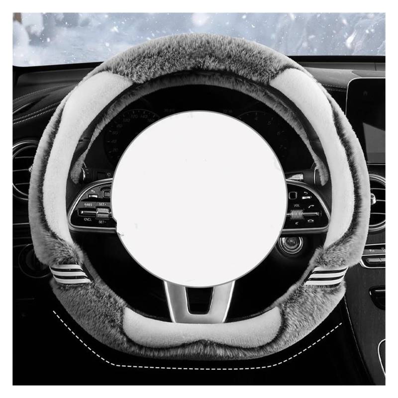 Steering Wheel Cover Auto Lenkrad Abdeckung Plüsch Winter Lenkrad Anti-rutsch Bequem Auto Innen Zubehör Auto Abdeckungen Im Salon(Weiß,D-Typ) von SHOUXI