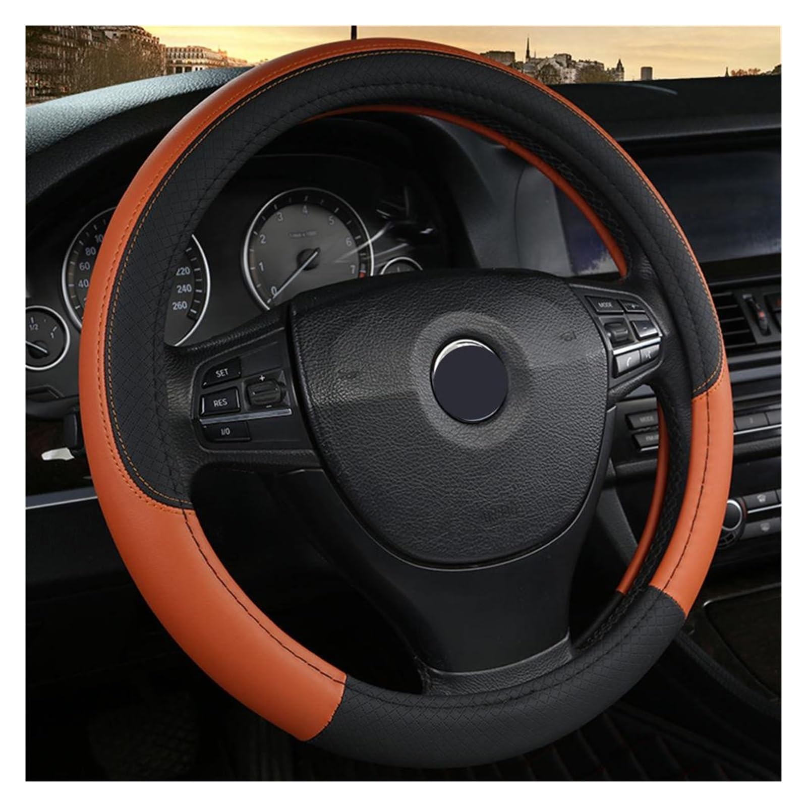 Steering Wheel Cover Auto Lenkrad Abdeckung Sport Auto Lenkrad Abdeckungen Anti-Slip Auto Zubehör Auto-Styling Universal(C) von SHOUXI