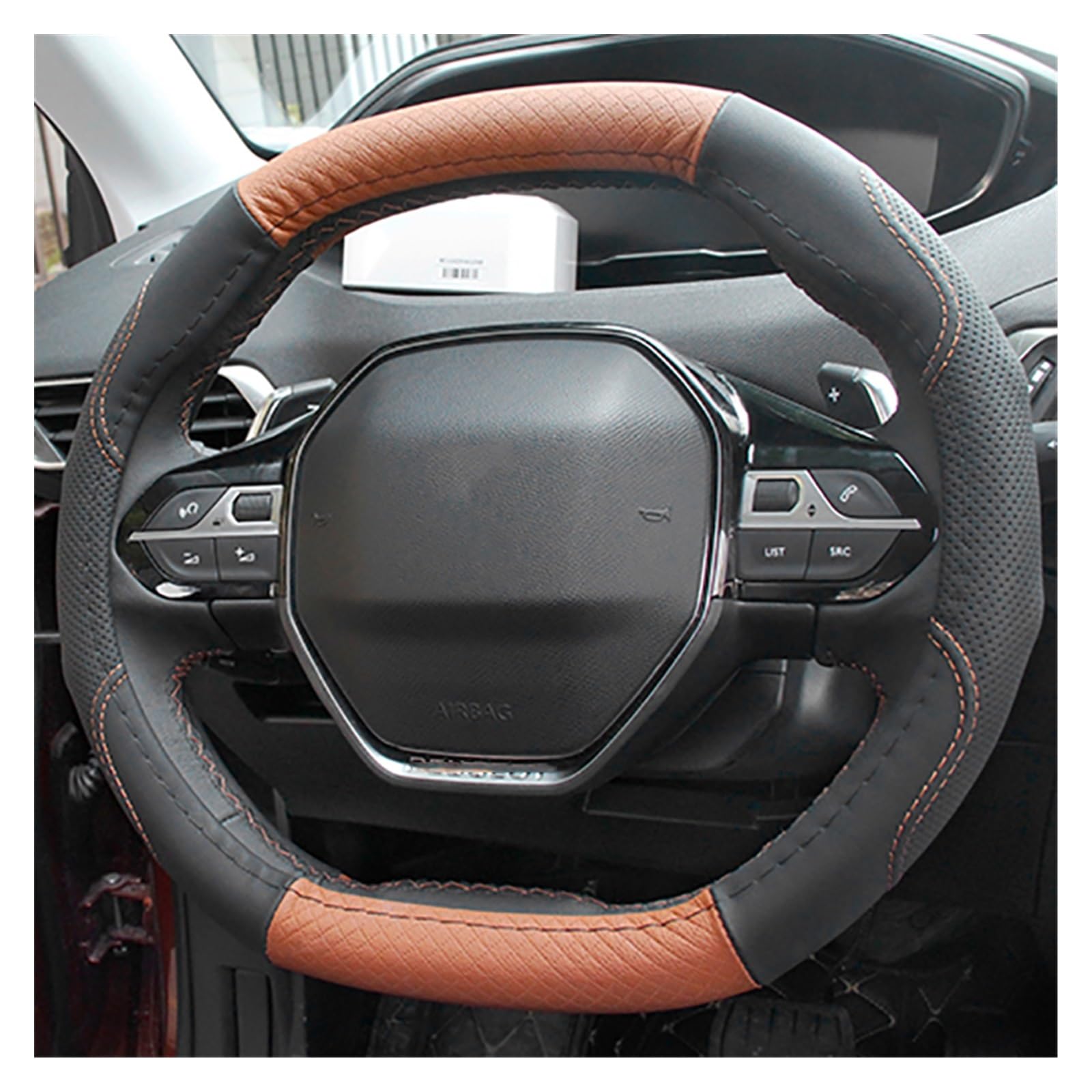 Steering Wheel Cover Auto-Lenkradabdeckung, Auto-Lenkradnaben-Zubehör Für 2008 508 2019–2020 3008 4008 5008 2016–2019 208 E-208 2020(C) von SHOUXI