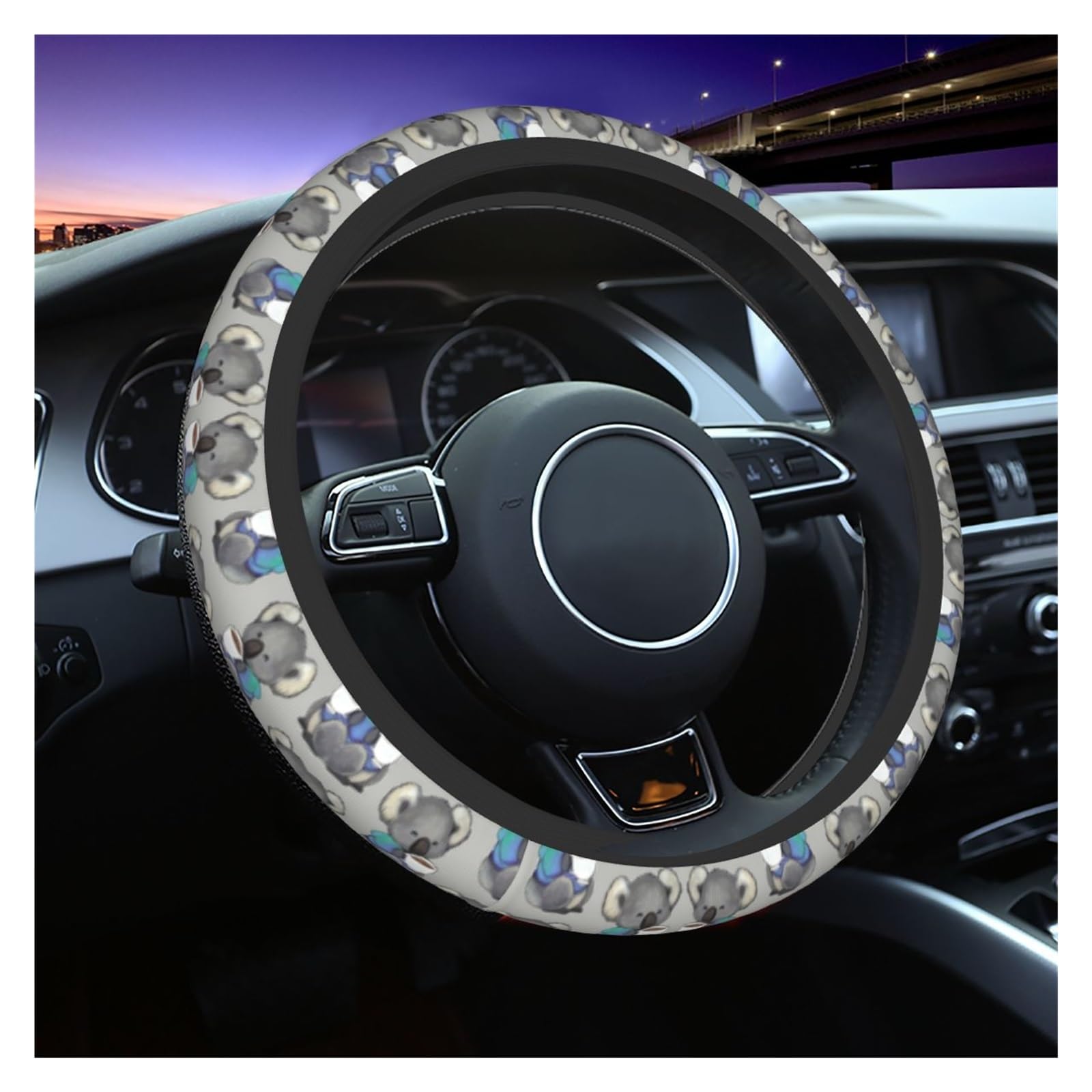 Steering Wheel Cover Auto Lenkradbezug Muster Auto Lenkradschutz Für SUV Zubehör Universal 15 Zoll(G) von SHOUXI