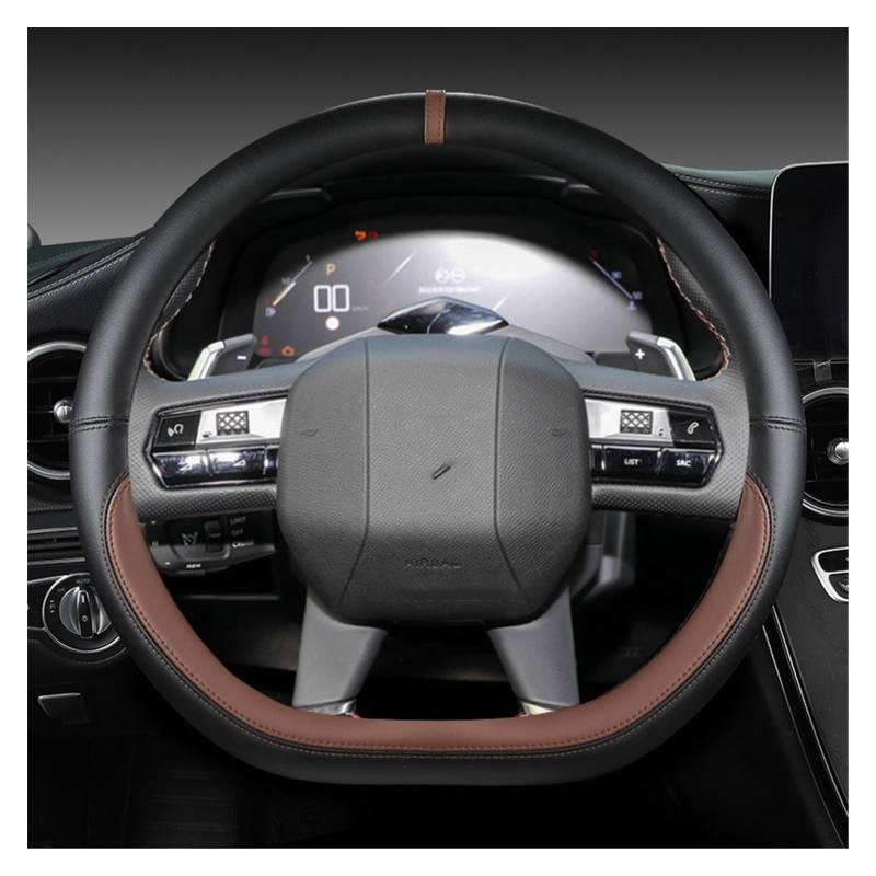 Steering Wheel Cover Für DS3 DS4 DS5 DS5 DS 5LS DS6 DS7 DS9 Auto Lenkrad Abdeckung D Form 38 cm Auto Zubehör(Coffee) von SHOUXI