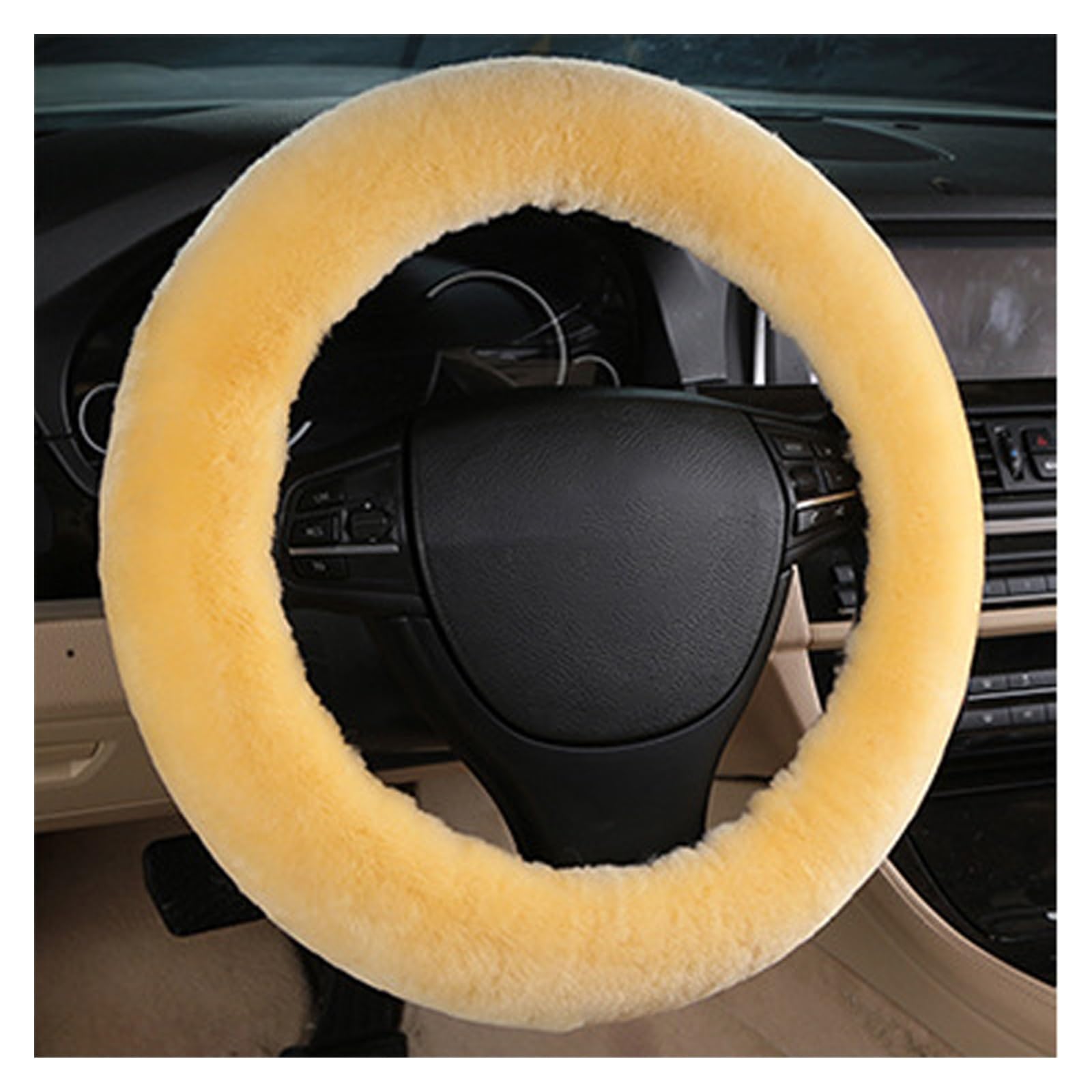 Steering Wheel Cover Modisches Klassisches Auto-Innenzubehör, 35–42 cm, Warm, Reißfest, Universal-Lenkradbezug(EIN) von SHOUXI