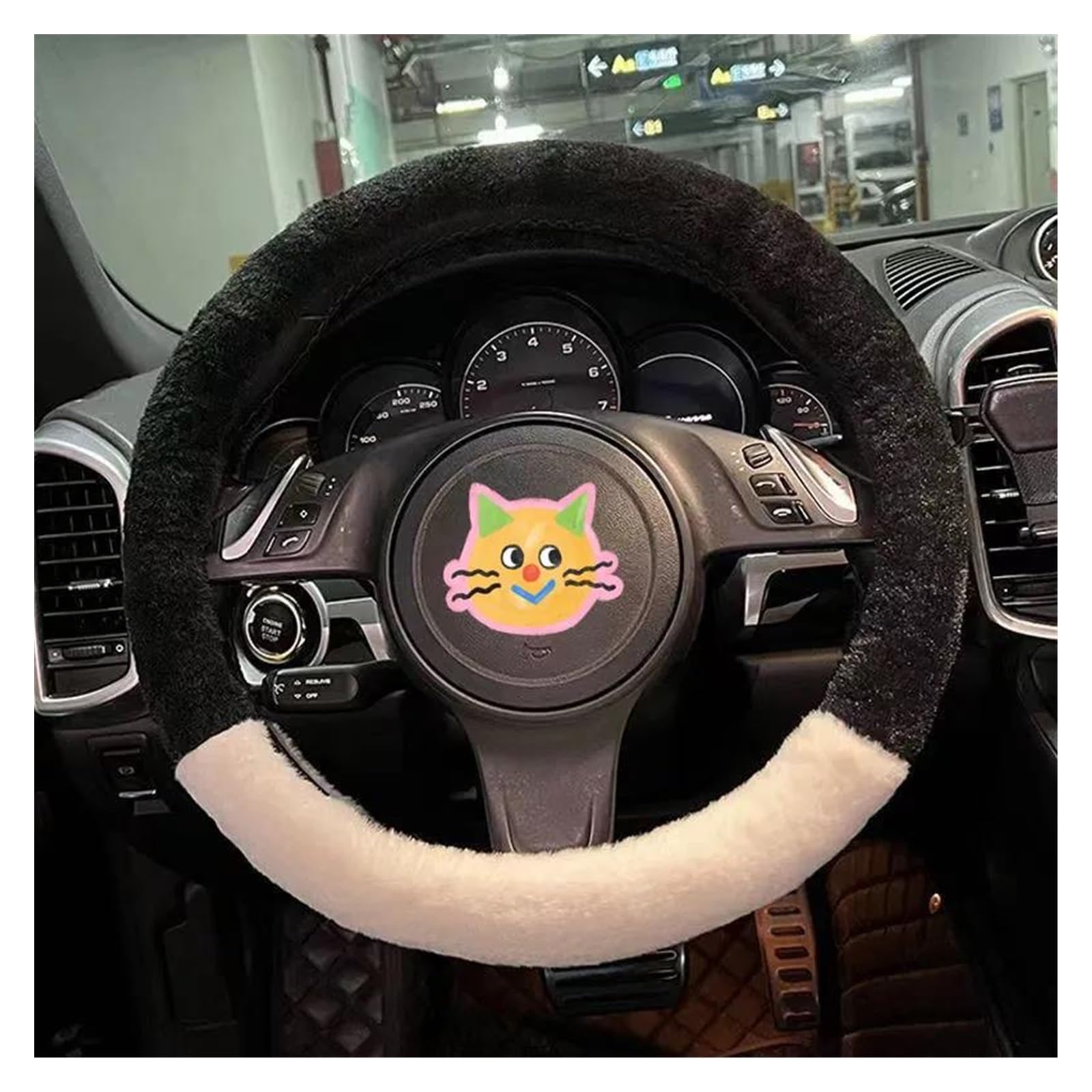 Steering Wheel Cover Plüsch Auto Lenkrad Abdeckung Winter Einfache Warme Non-Skid Auto Lenker Set Auto Teile Innen(F) von SHOUXI