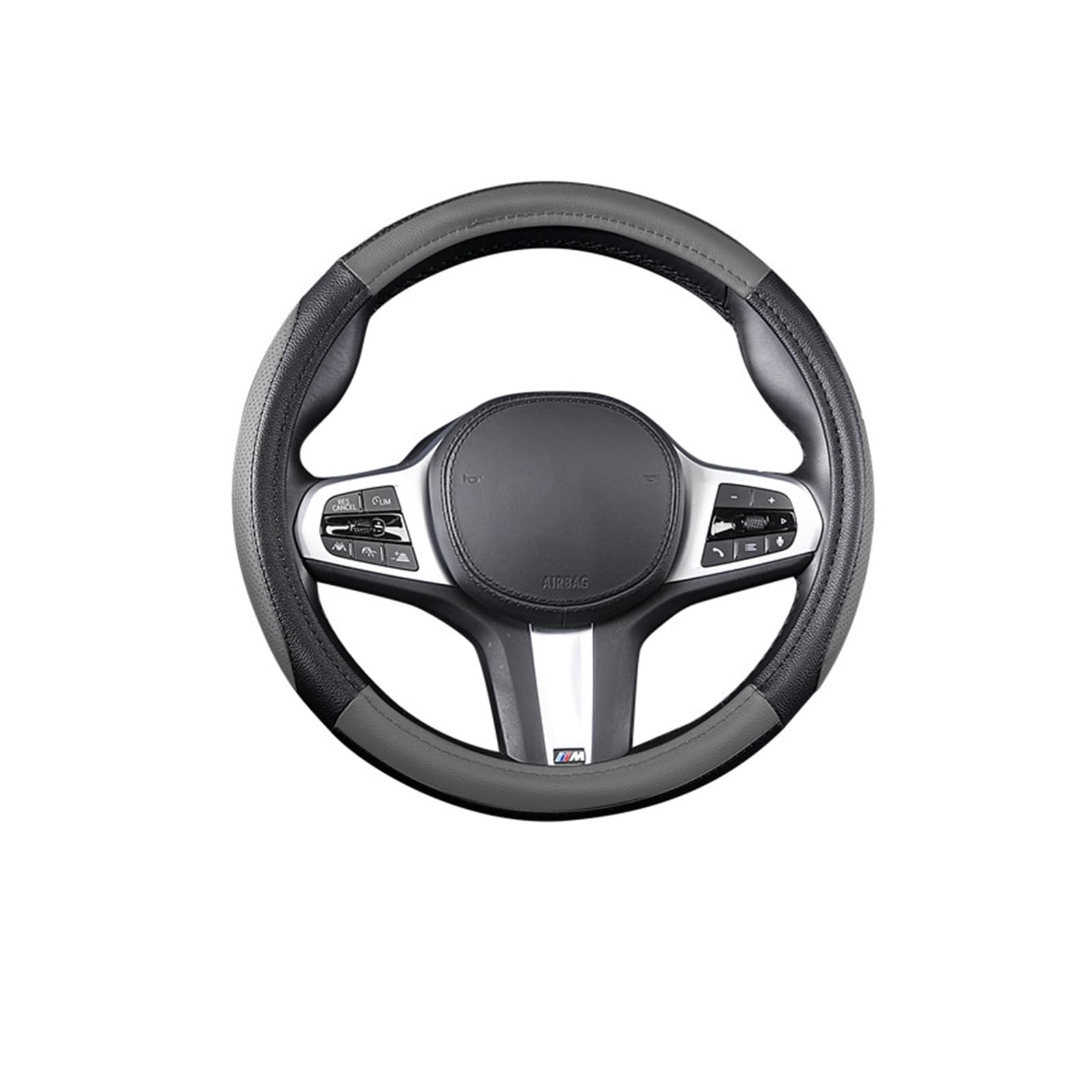 Steering Wheel Cover Sport-Lenkradbezug, Atmungsaktiv, PU, ​​rutschfest, Geruchlos, 15 Zoll, Universell Für PKW, LKW, SUV, Van(D) von SHOUXI