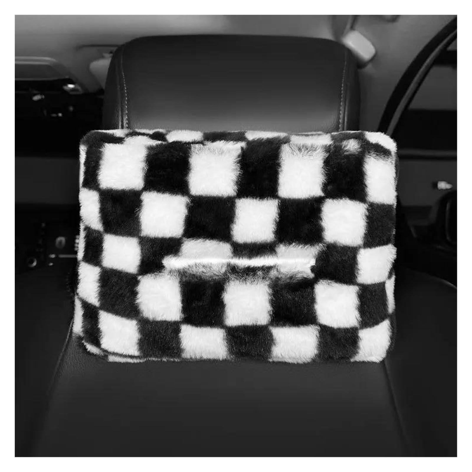 Vordersitzbezüge Auto-Innenausstattung, Winter-Plüsch, Warm, Weich, Auto-Ornament, Suite, Rückenlehnenkissen, Sitzkissen(Tissue Box) von SHOUXI