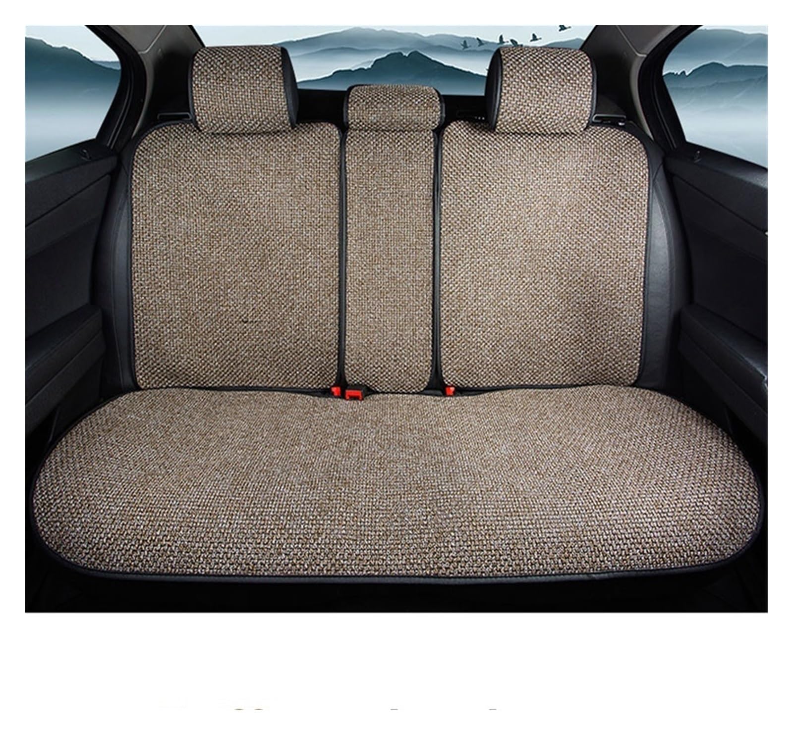 Vordersitzbezüge Autositzbezug Flachs Auto Stuhl Kissen Sitz Rückenlehne Set Schutz Universal Für LKW SUV Van(Coffee,Rear 1 pcs) von SHOUXI